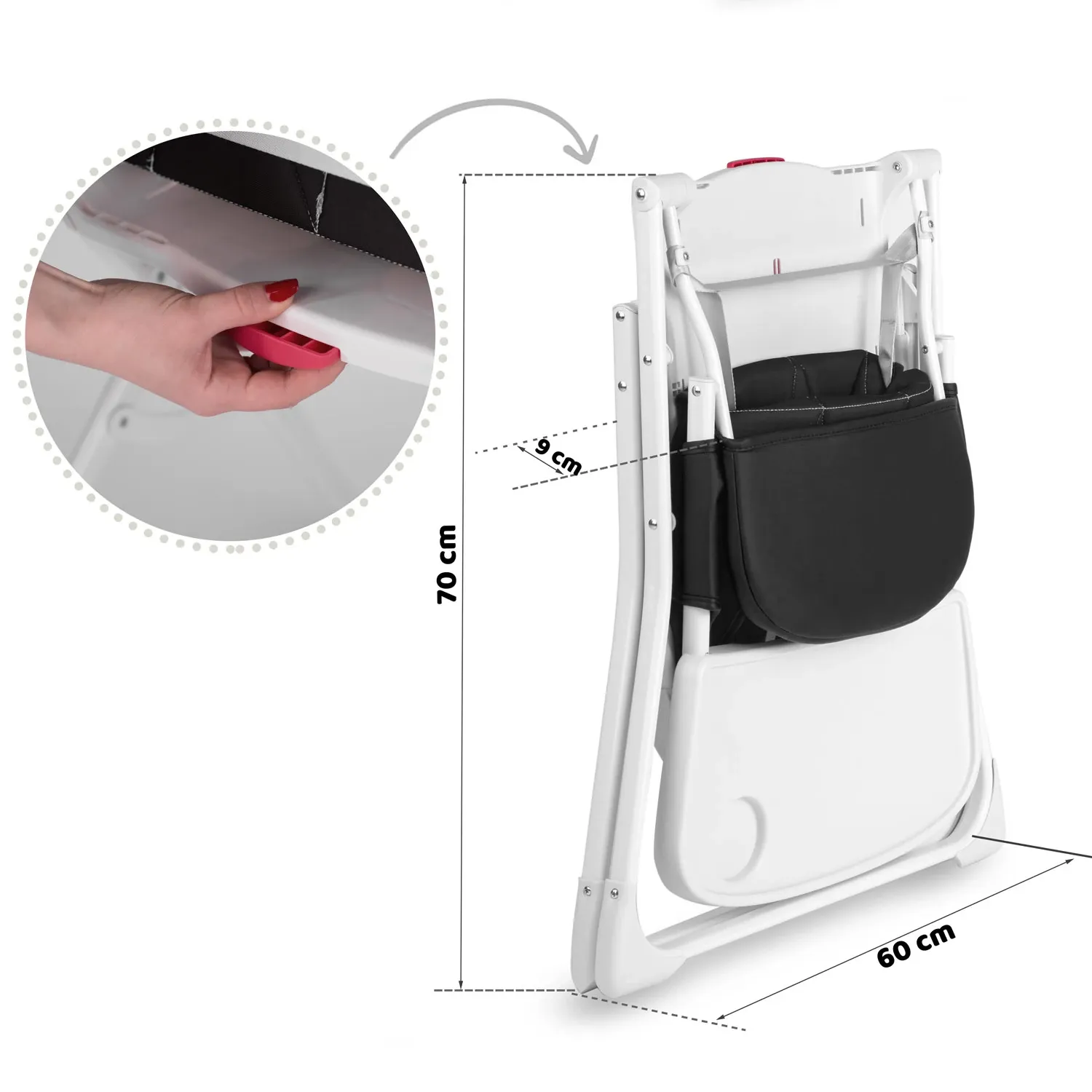 Nuco maitinimo kėdutė, juoda - nuotrauka 1