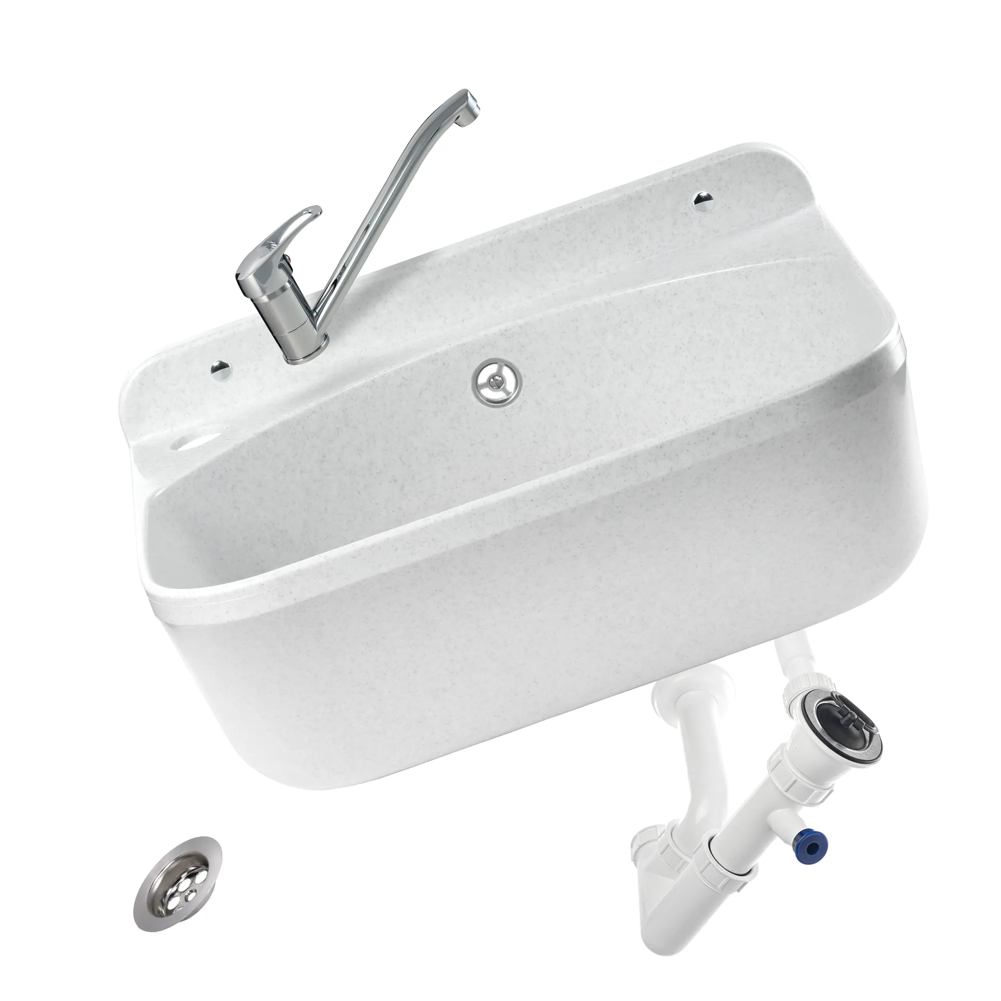 Gospo Eko kriauklė su pasukamu maišytuvu, balta