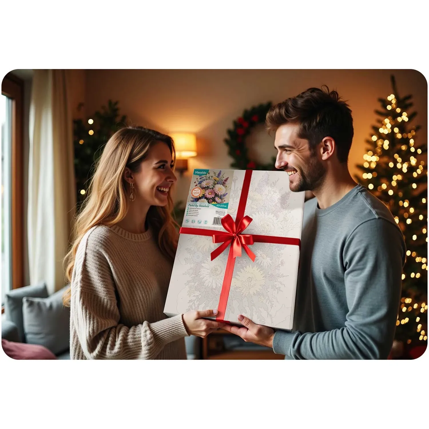 Paveikslas, tapytas skaičiais, 40x50 cm, Massido Flowers - nuotrauka 1