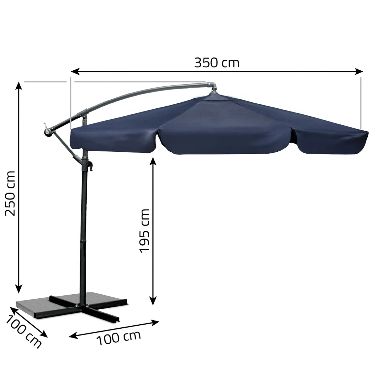 Sulankstomas sodo skėtis, 6 dalių, 350 cm, su uždanga, „Plonos PL-880“ - nuotrauka 1