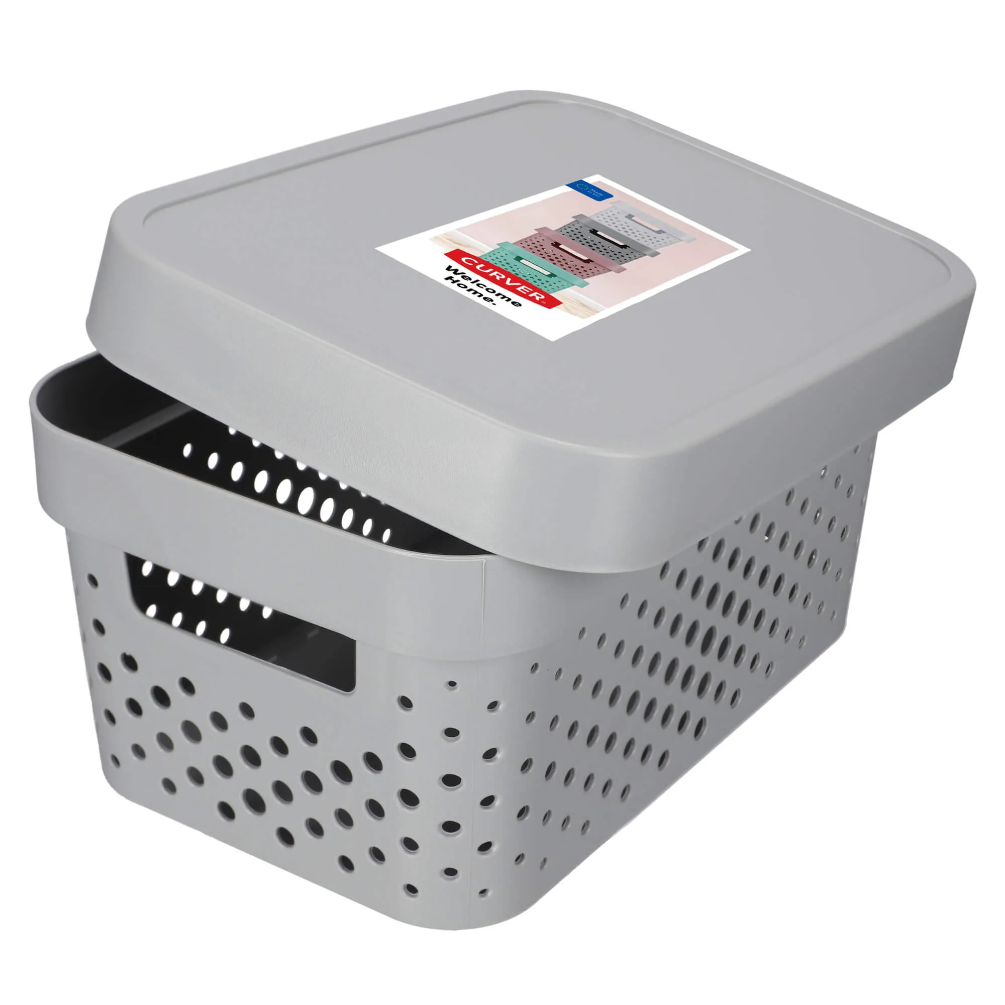 „Infinity Curver“ 4,5 l ažūrinis indas su dangteliu, šviesiai pilkas