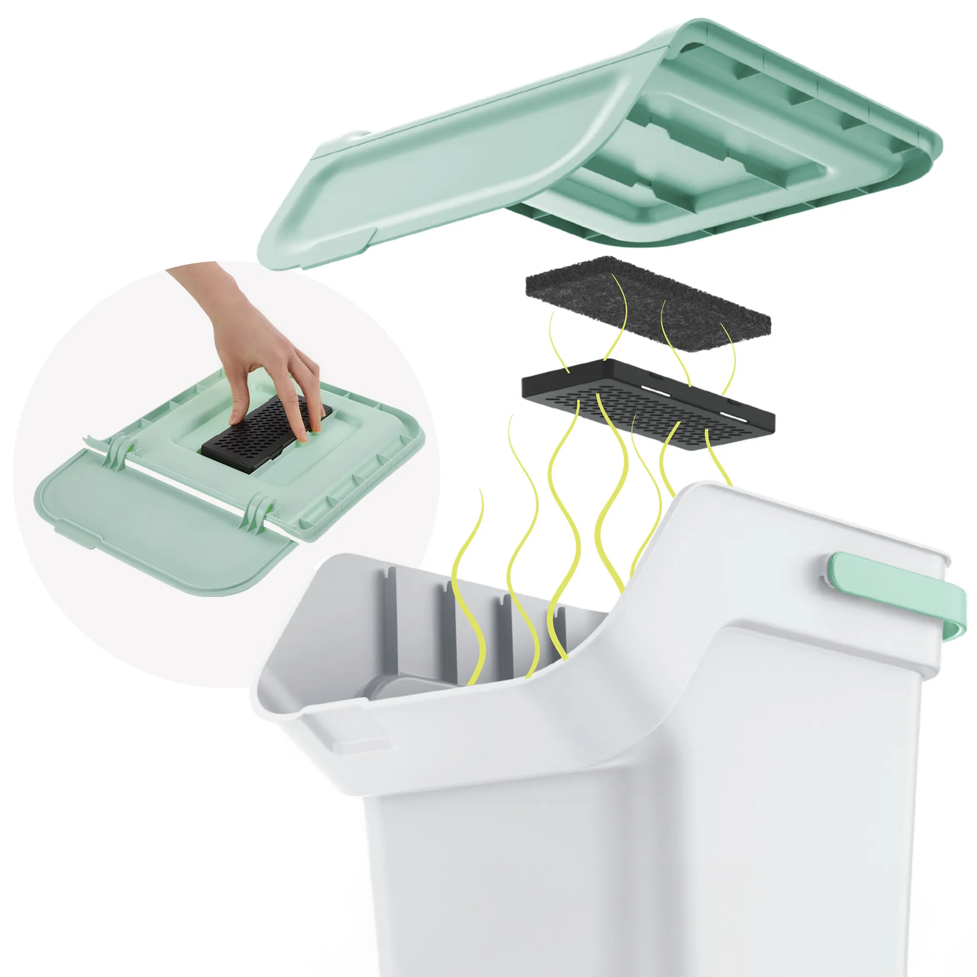 Anglies filtras „Turgy“ šiukšliadėžei, 3 vnt. rinkinys