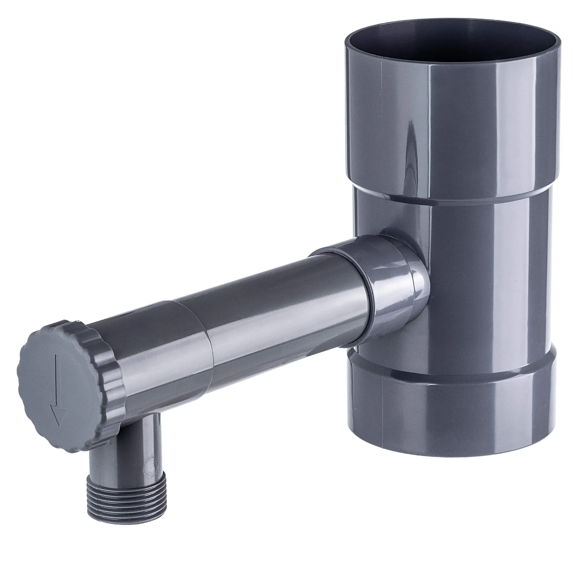 Nancras lietaus vandens kolektorius su vožtuvu, 90 mm, pilkas