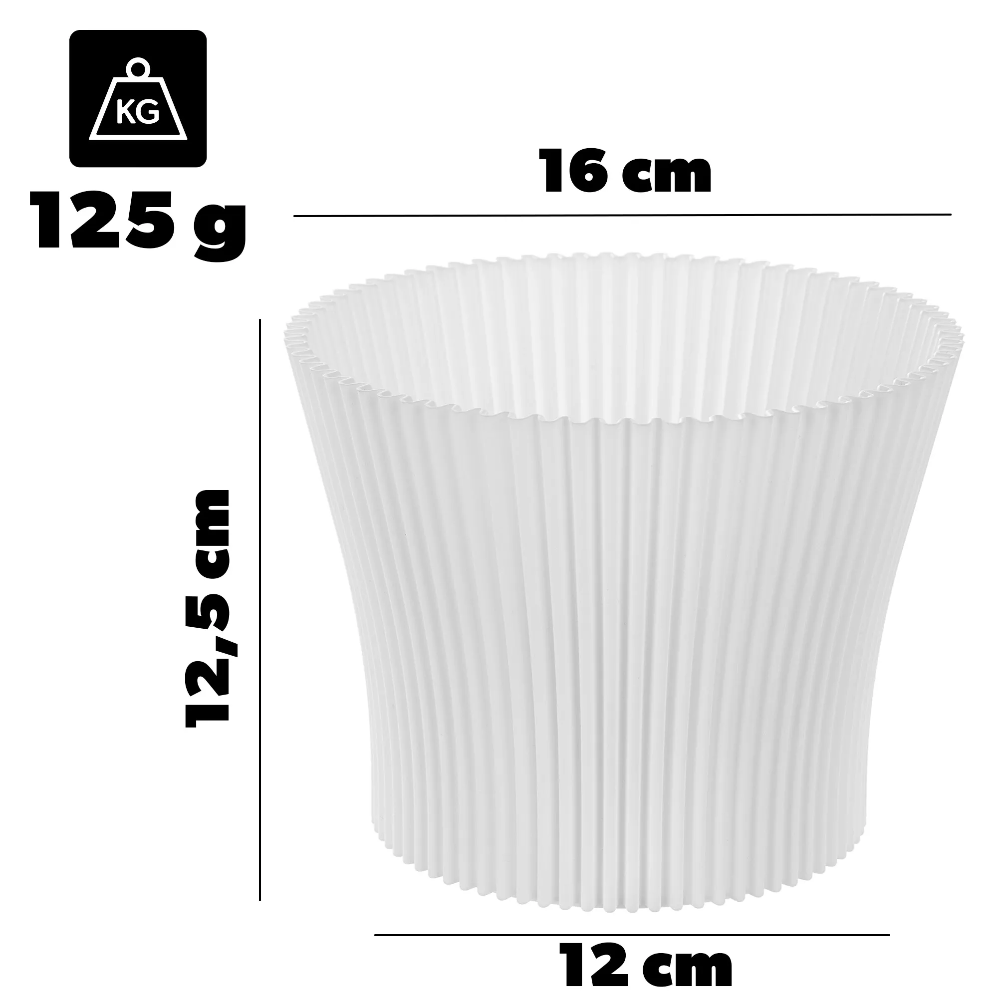 Estrela gėlių vazonas 16 cm baltas