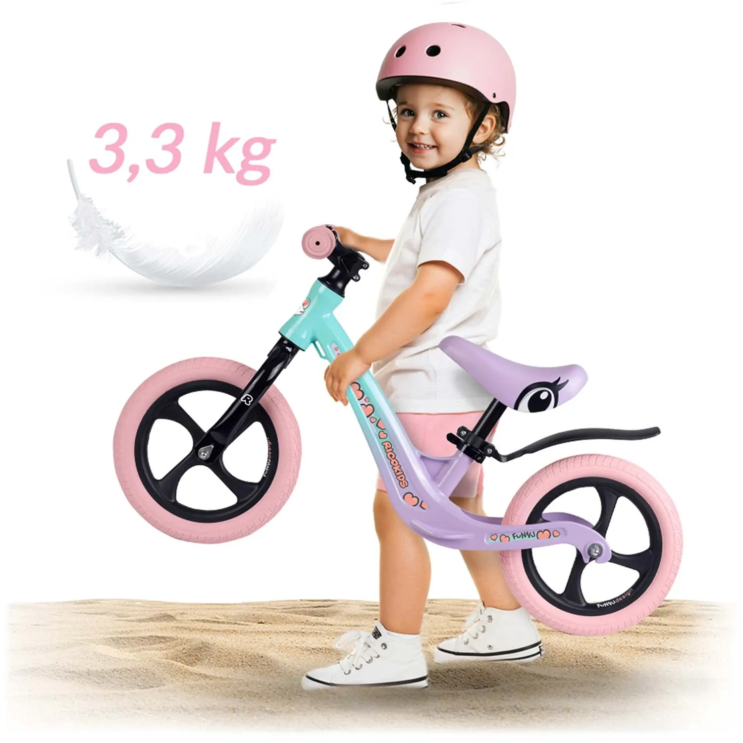 Ricokids FUNNU balansinis dviratis vaikams - nuotrauka 1