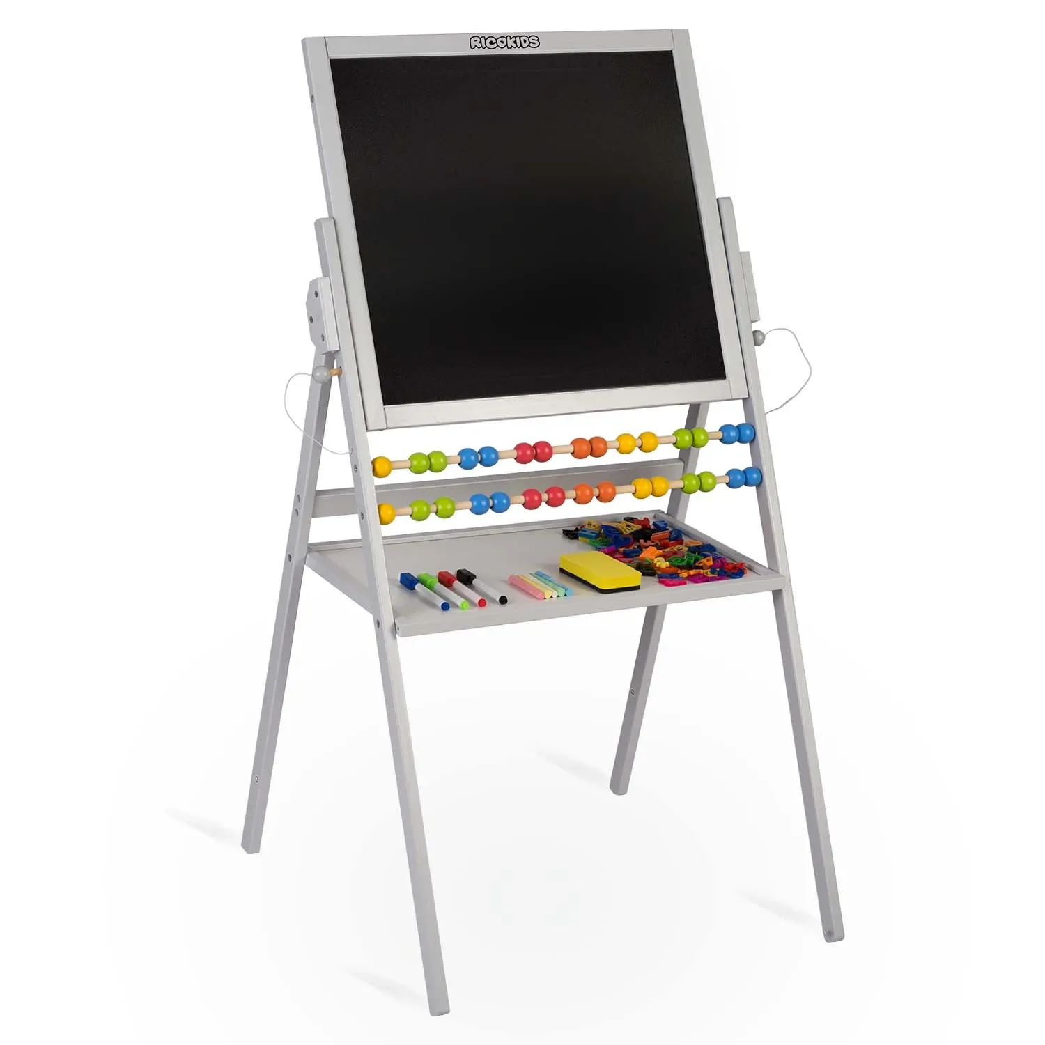 Ricokids magnetinė kreidinė lenta, besisukanti - pilka - nuotrauka 1