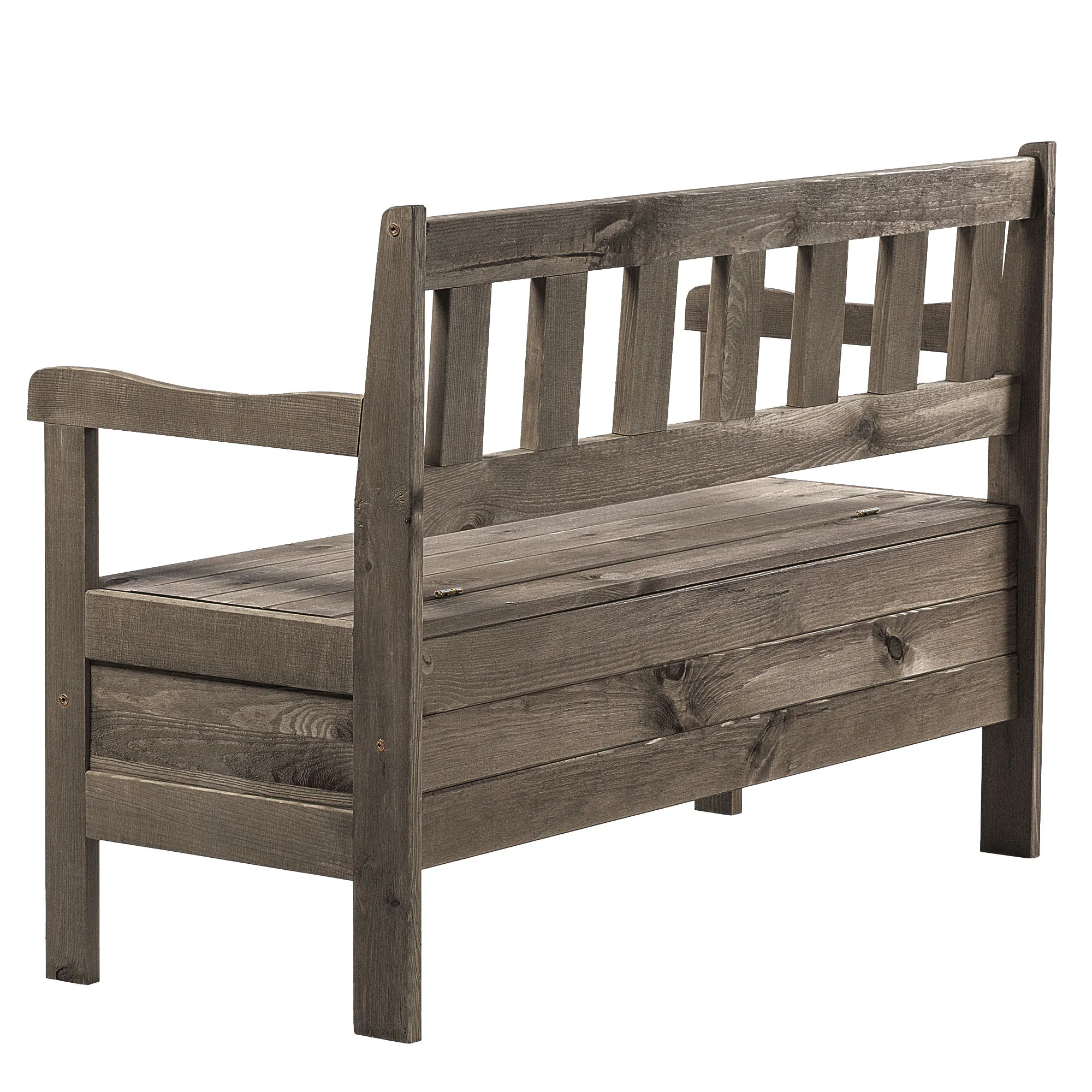 Gravet rudas sodo suolas su skrynia