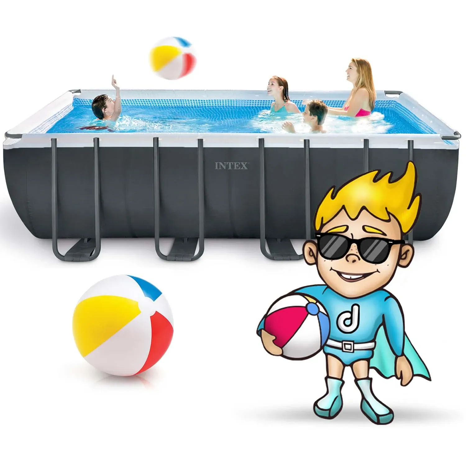 Karkasinis sodo baseinas 549 x 274 x 132 cm 21 viename INTEX 26356 + NEMOKAMAS paspirtukas - nuotrauka 1