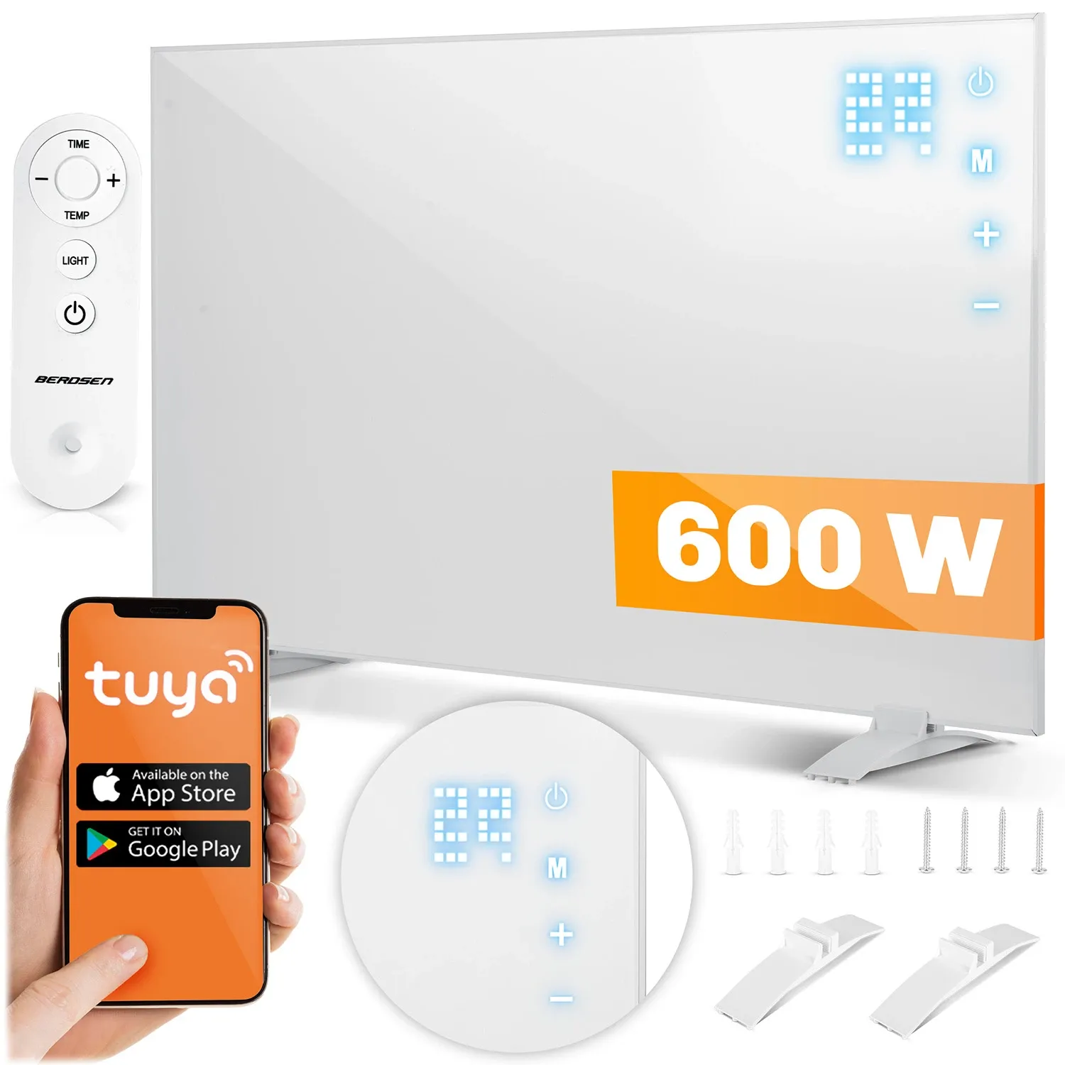 Infraraudonųjų spindulių šildytuvas 600 W Berdsen BD-981 su WiFi nuotolinio valdymo programėle - nuotrauka 1