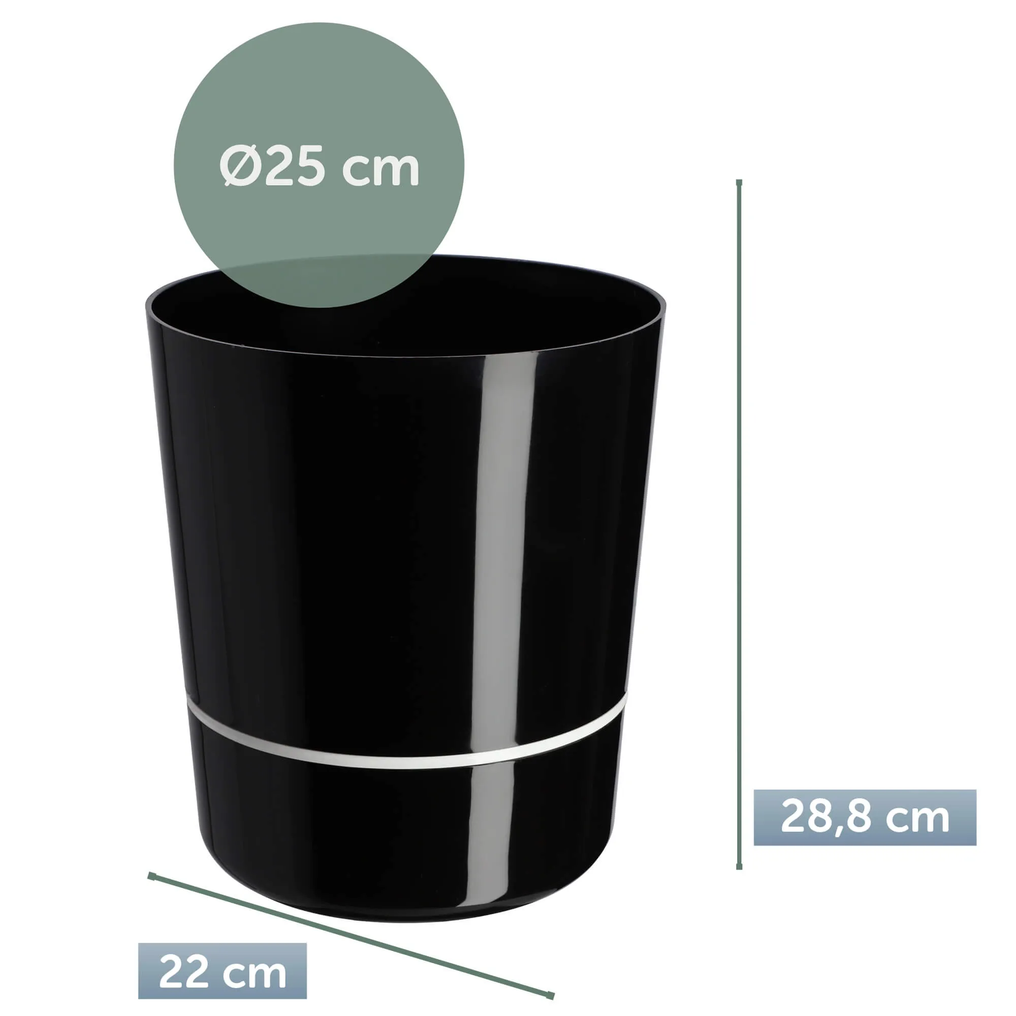 Chisa apvalus gėlių vazonas 25 cm