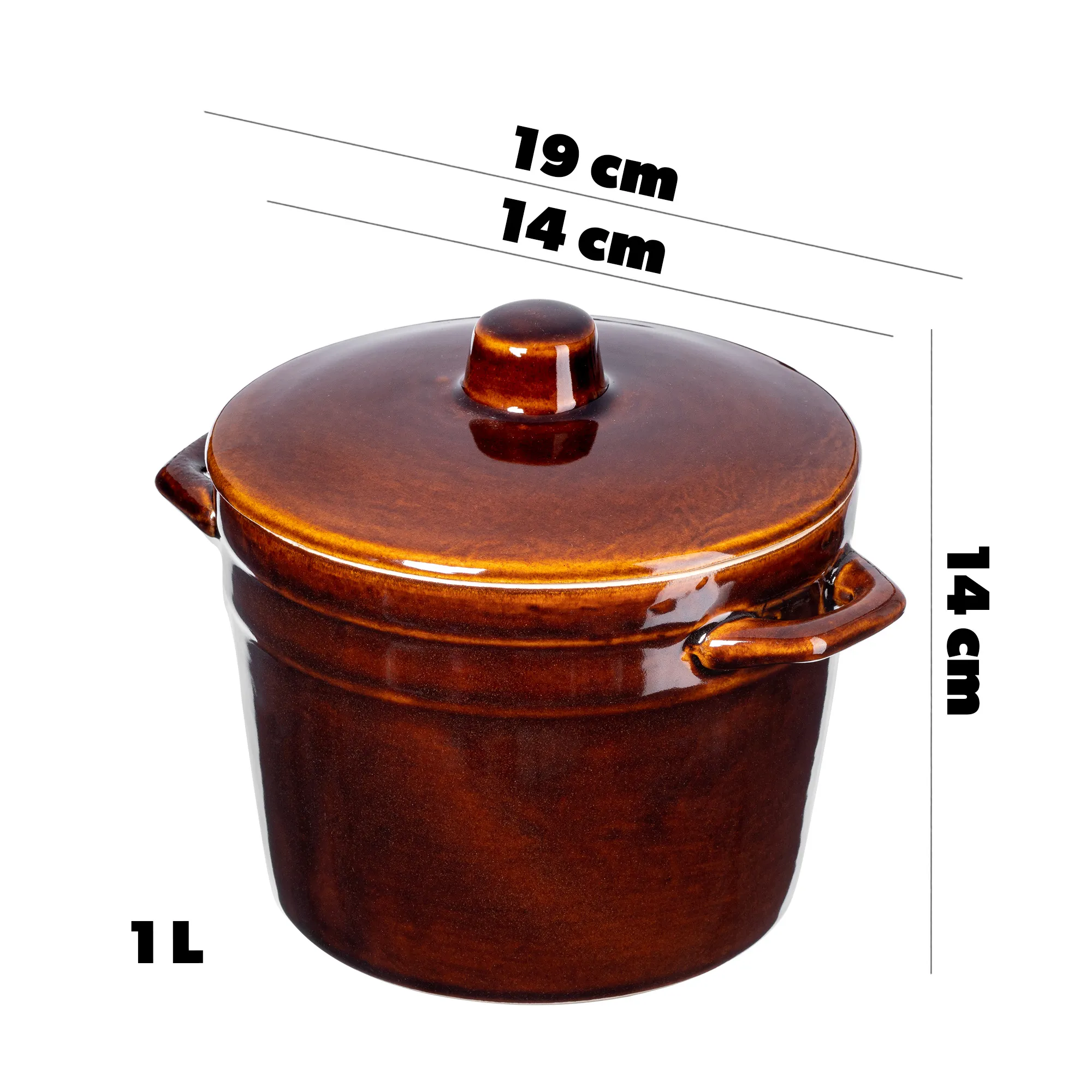 Athena akmens masės puodas 1 l, 14 cm su dangčiu