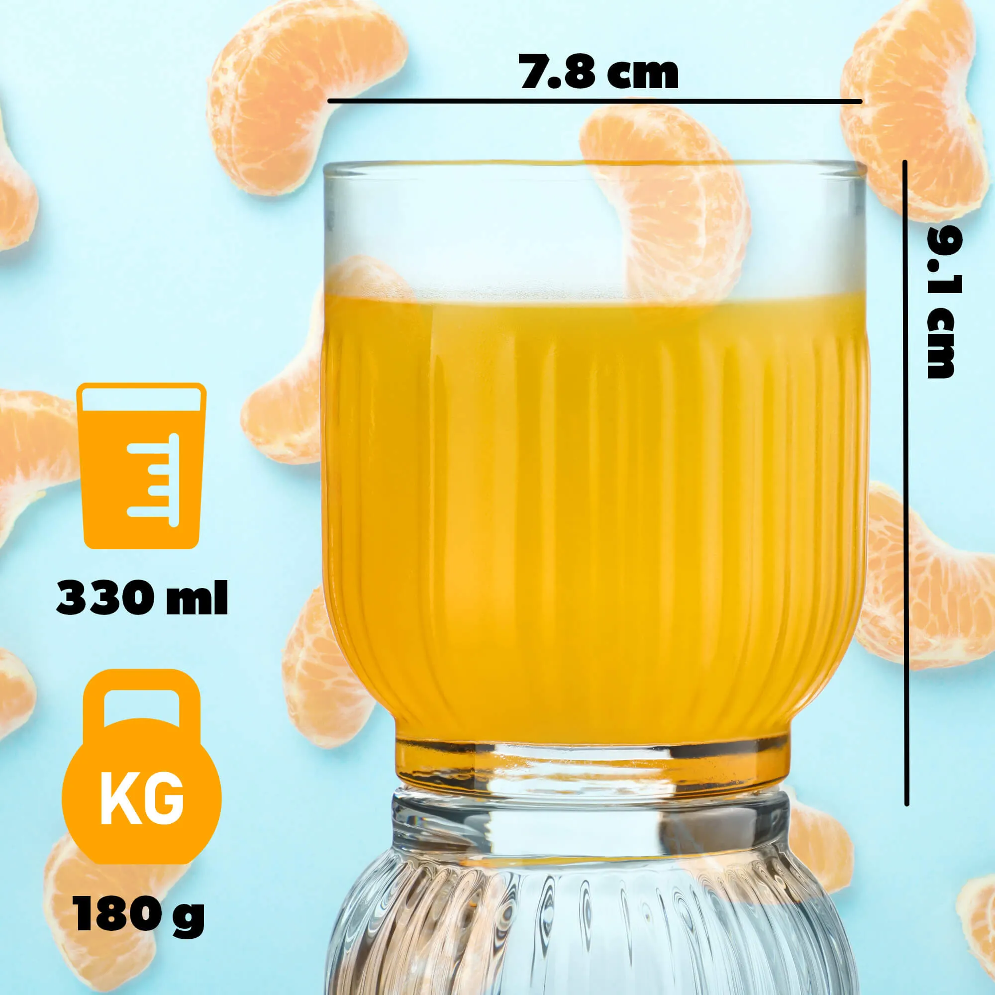 Driva stiklinės, mažos, 330 ml, 6 vnt.