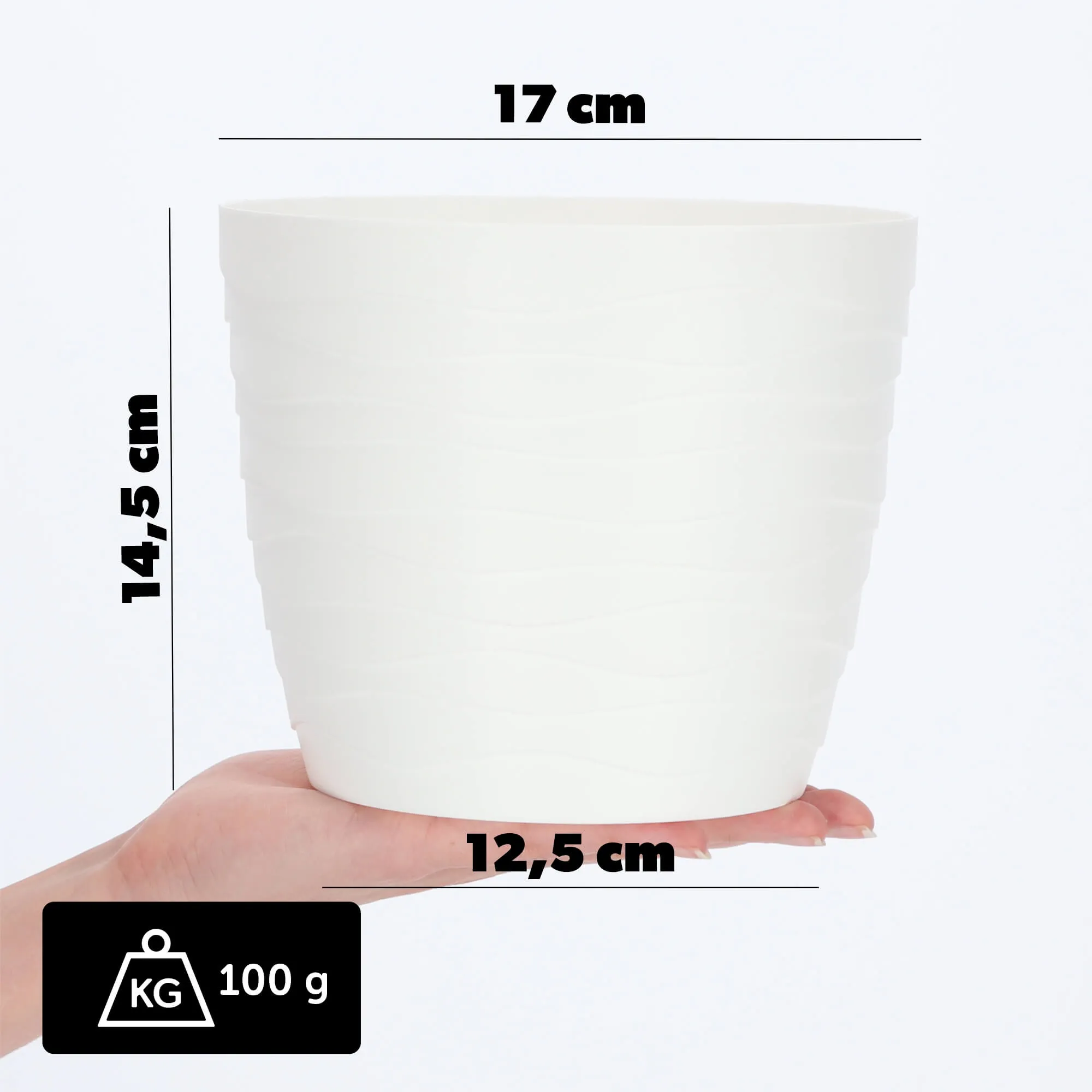 Ufra apvalus gėlių vazonas 17 cm