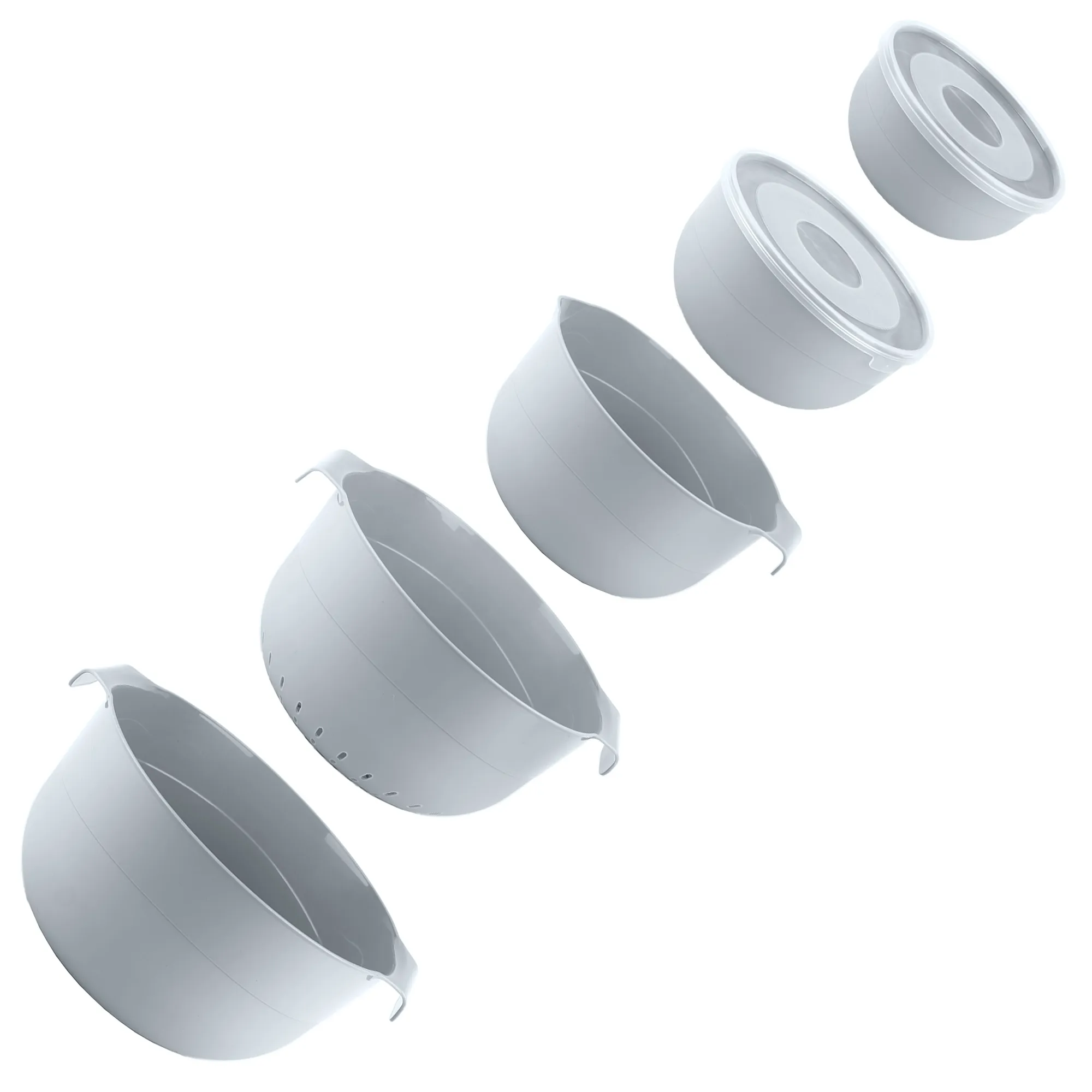 Dogato dubenėlių rinkinys, 7 dalys, šviesiai pilkas