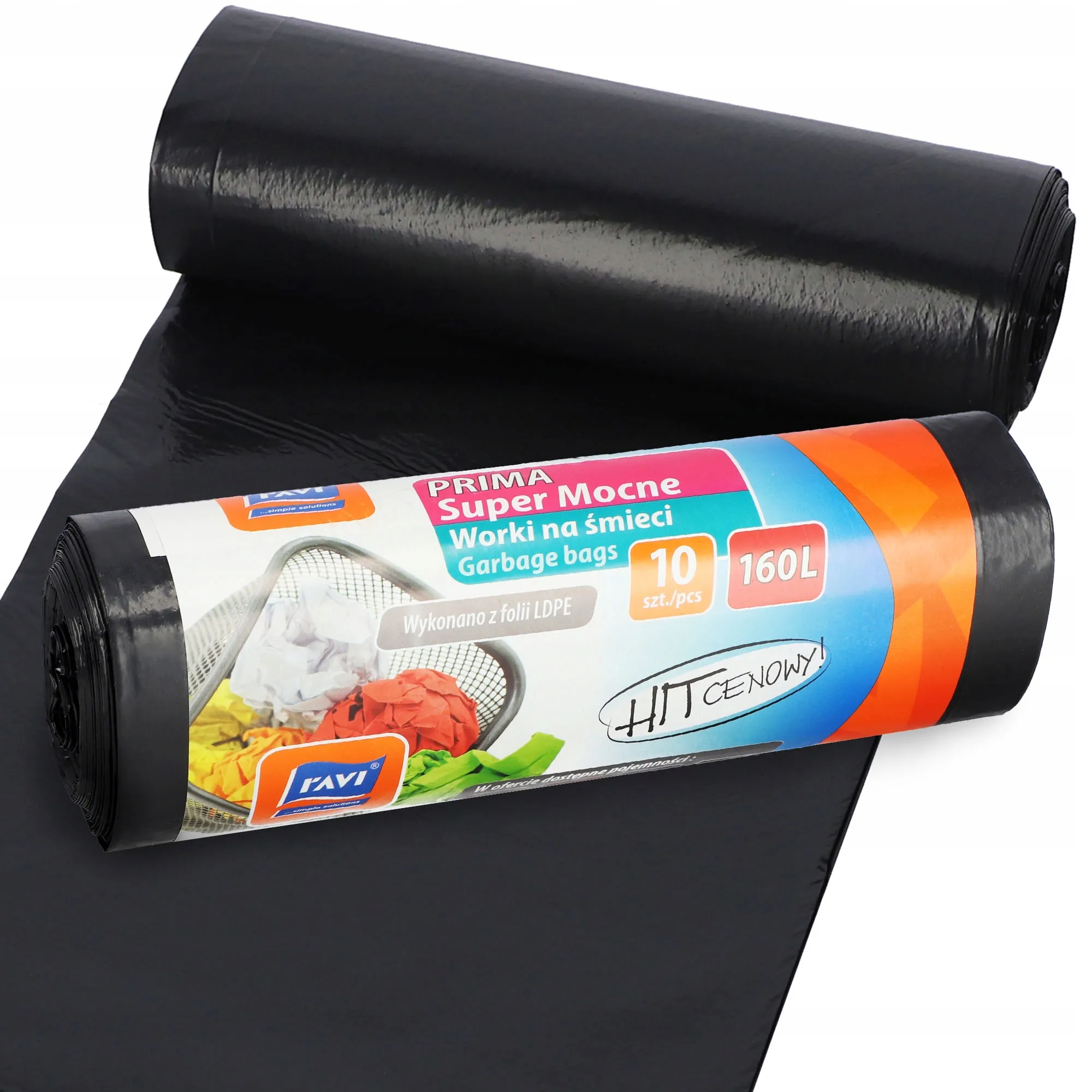 „Ravi Prima“ itin tvirti šiukšlių maišai, 160 litrų, 10 vnt.