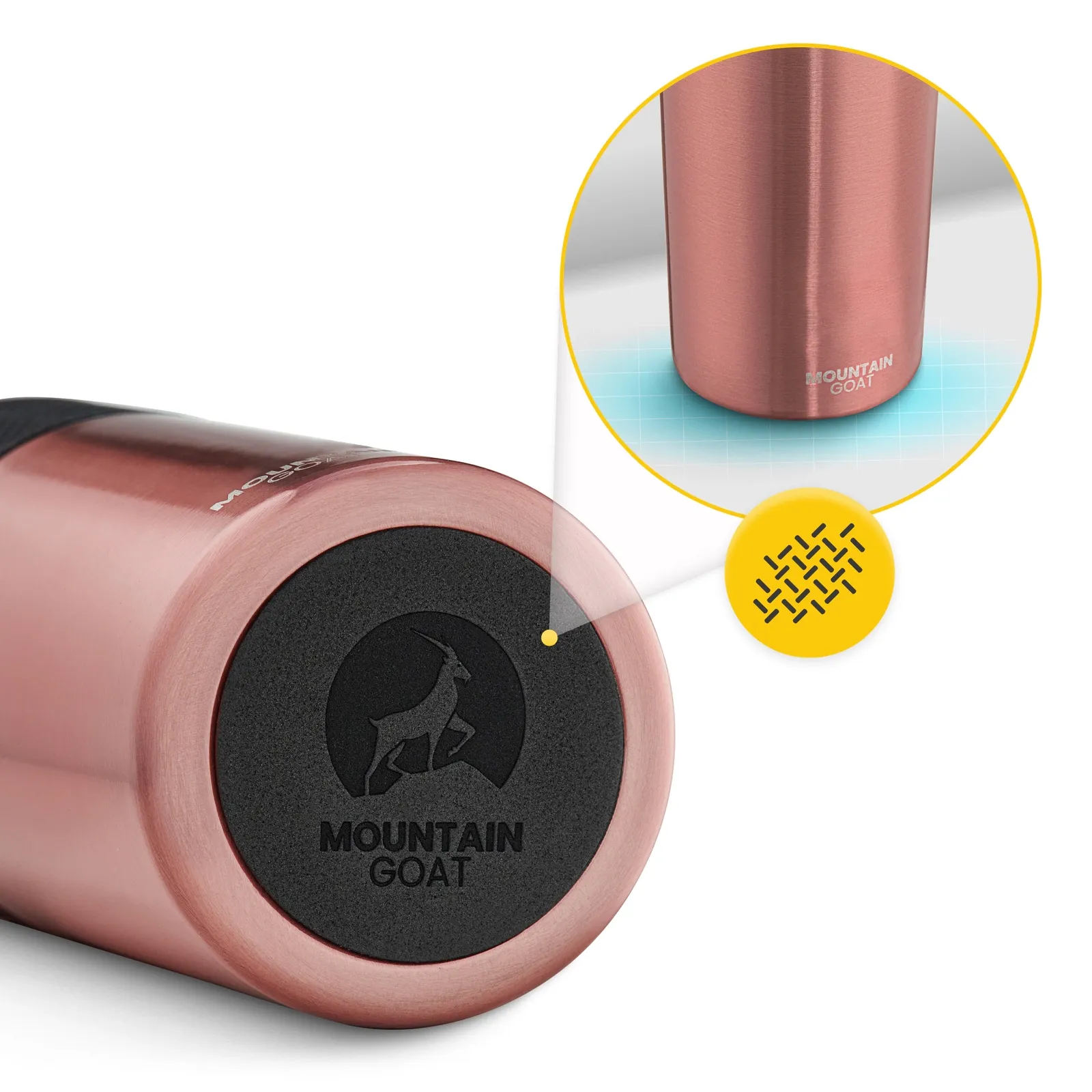 „Mountain Goat TRAVEL“ 450 ml rožinis termo puodelis