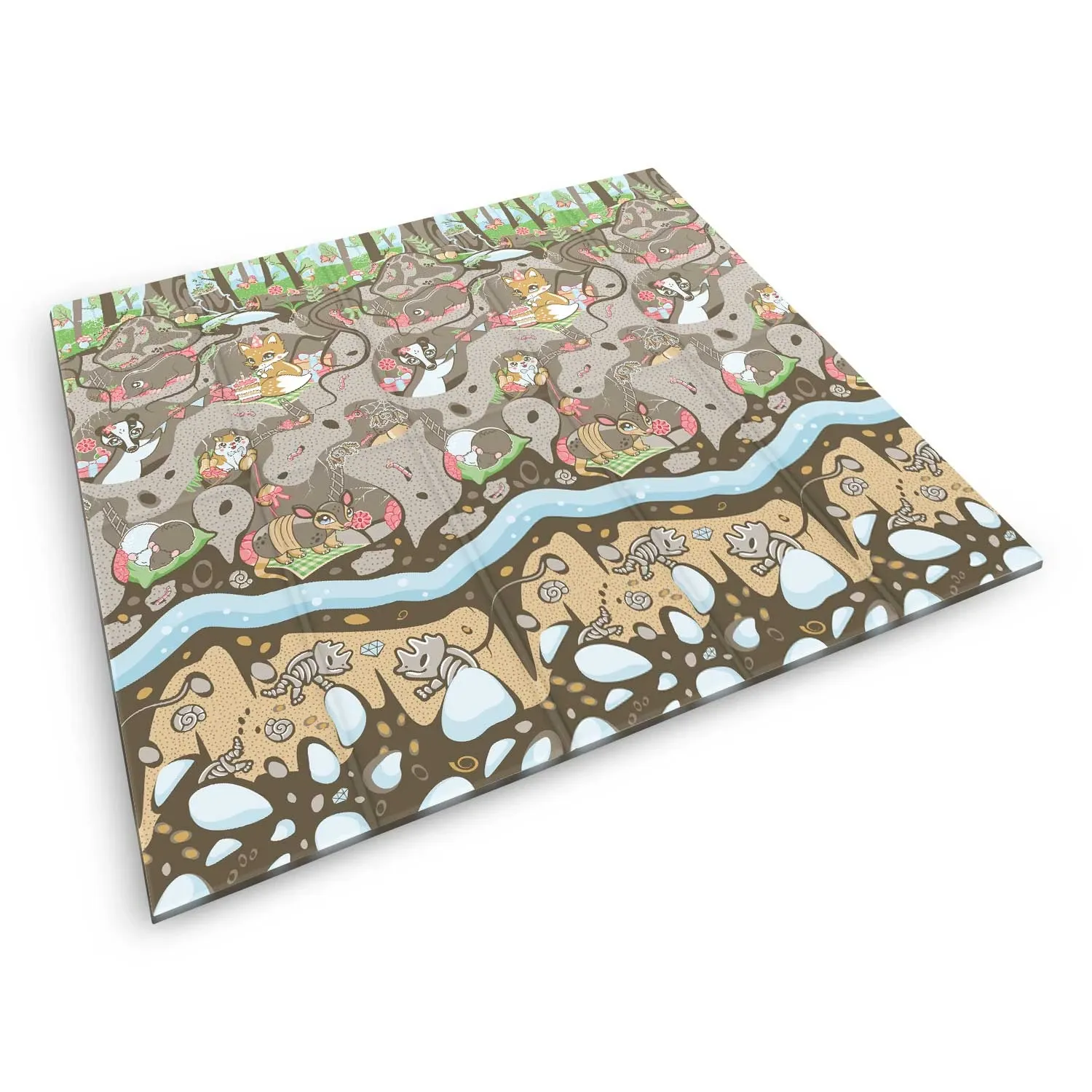 Sulankstomas putplasčio kilimėlis 200 x 180 x 1 cm Nukido NK-340 antžeminis traukinys - nuotrauka 1