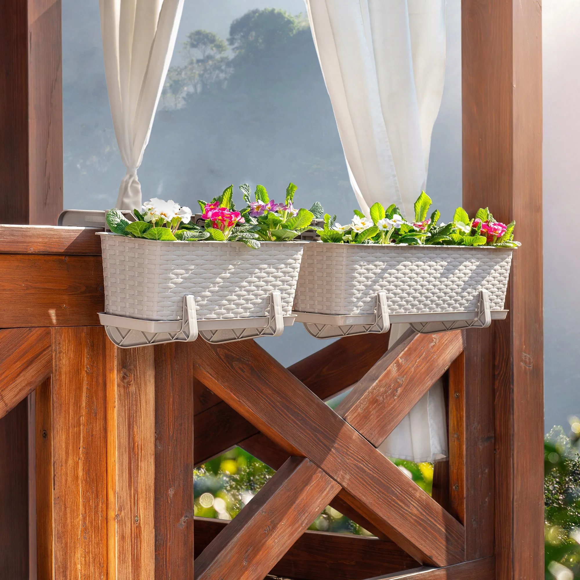 40 cm karamelinis vazonas-lėkštutė