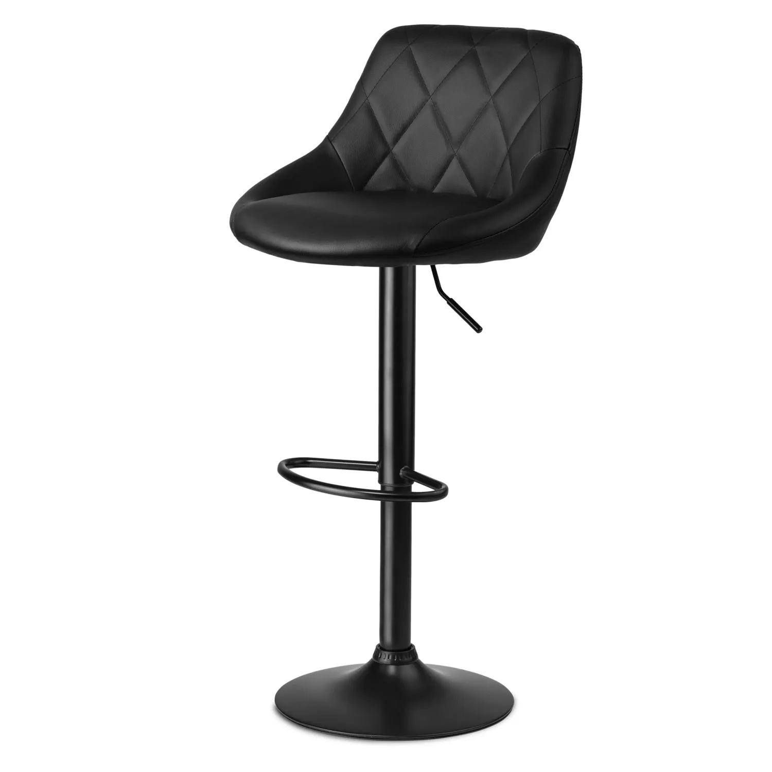 Nerra baro kėdė su atlošu – 2 dalys – juoda su juodu pagrindu - nuotrauka 1