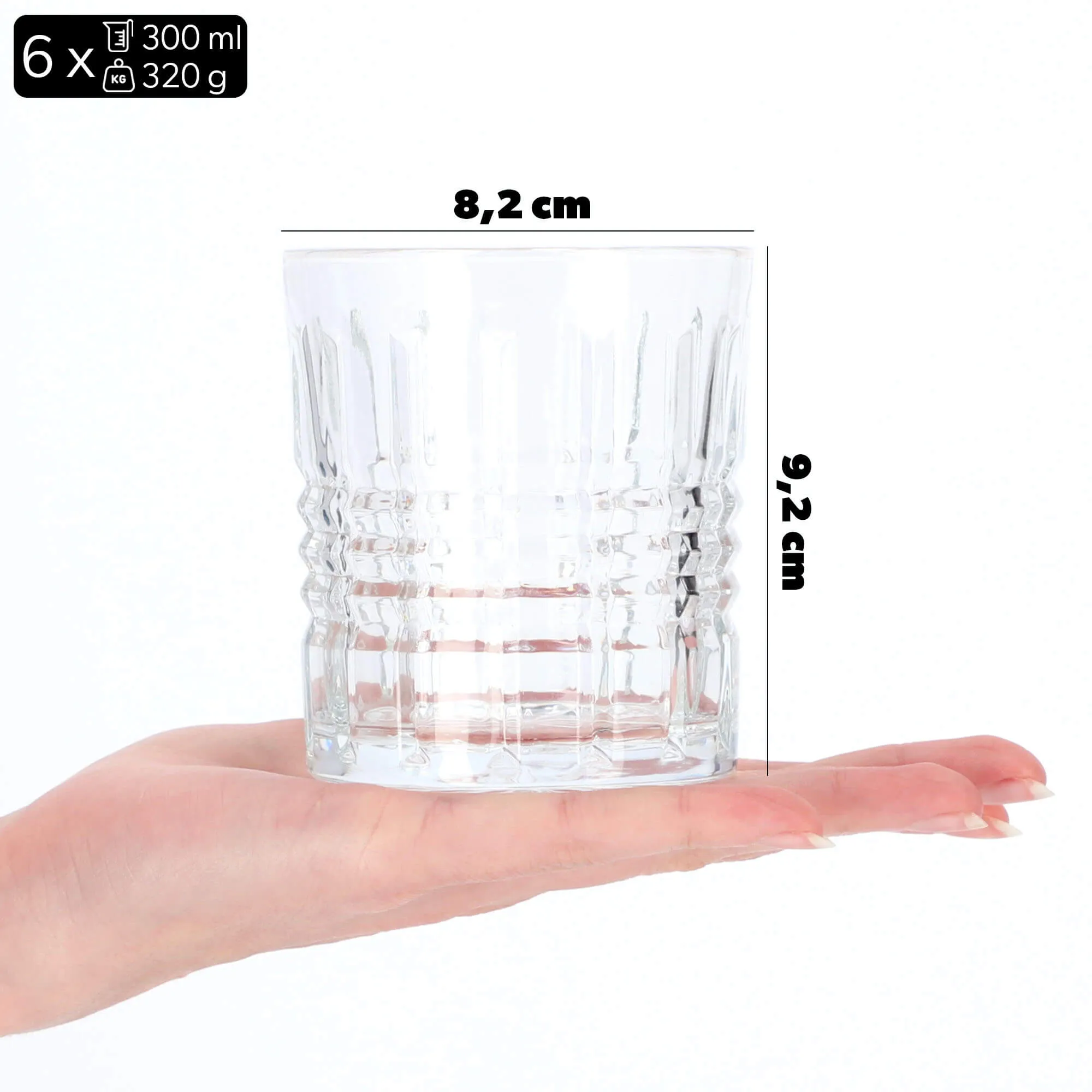 „Gaeta“ viskio ir kokteilių stiklinės, 300 ml, 6 vnt.