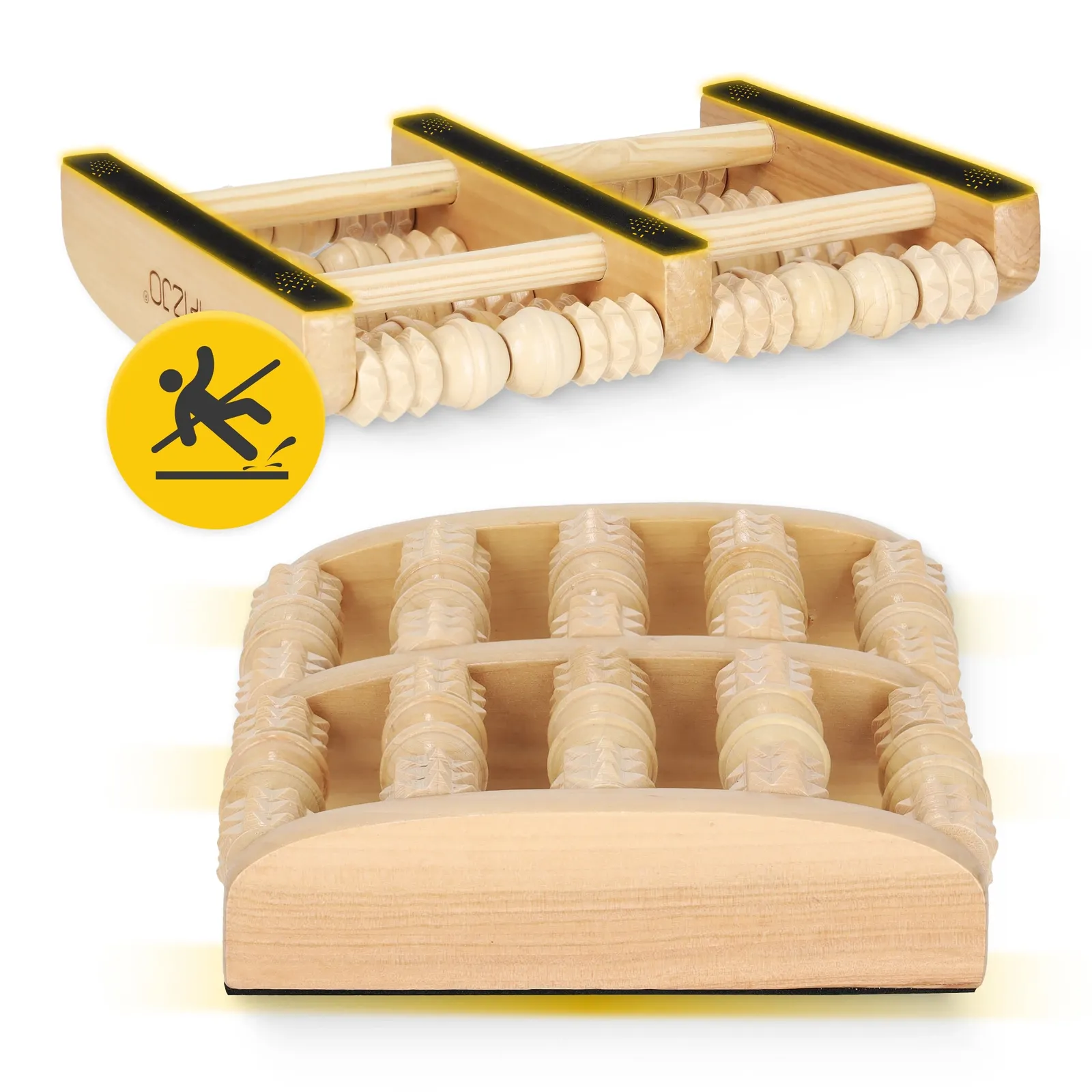Medinis profiliuotas pėdų masažo volelis