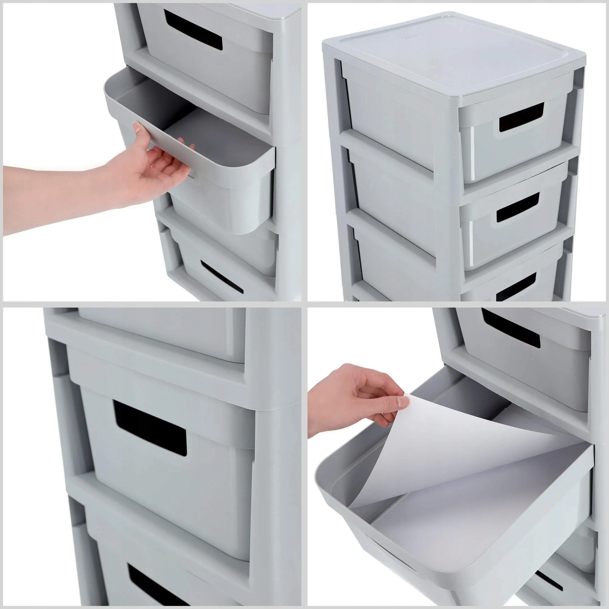 Curver Infinity lentyna 4 x 11 l, tamsiai pilka