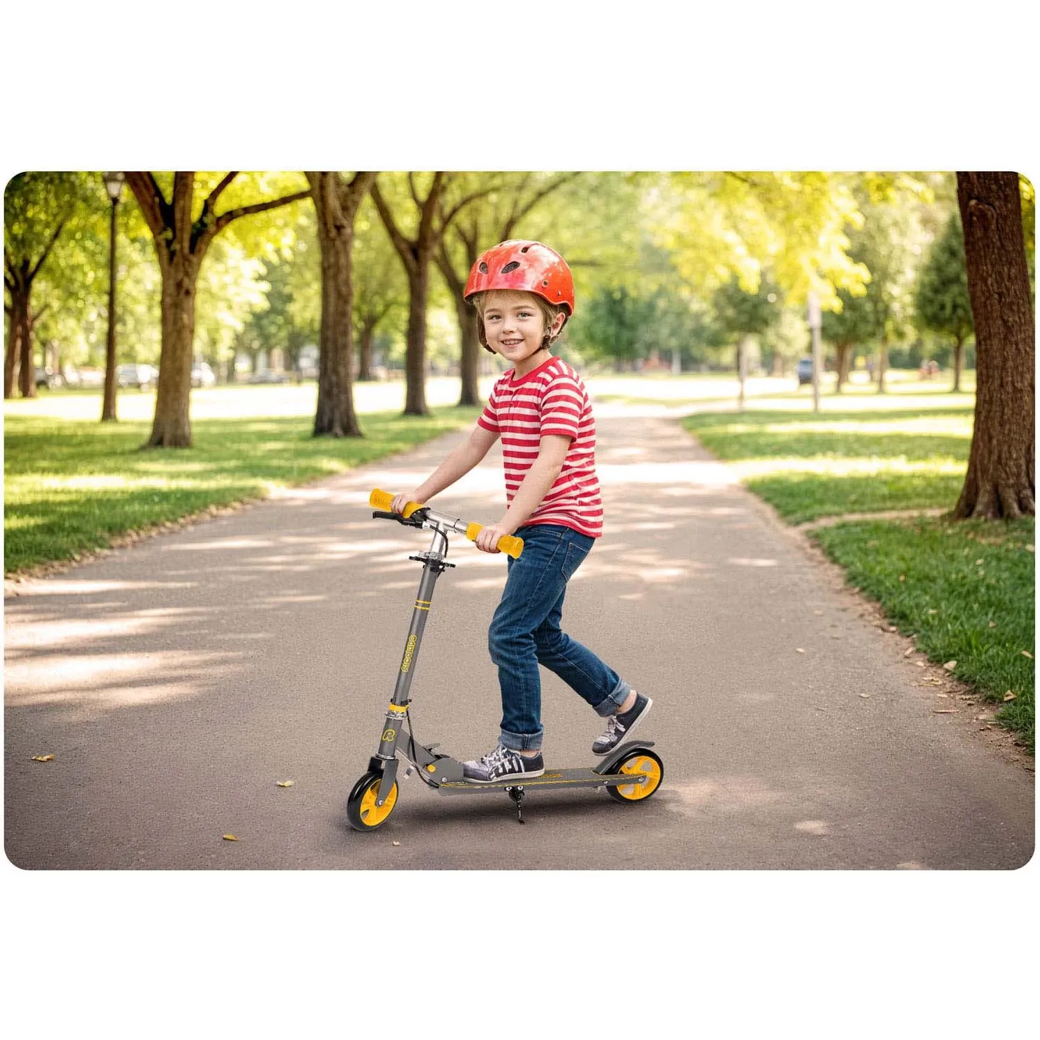 „Ricokids Kodi“ paspirtukas pilkas ir oranžinis - nuotrauka 1