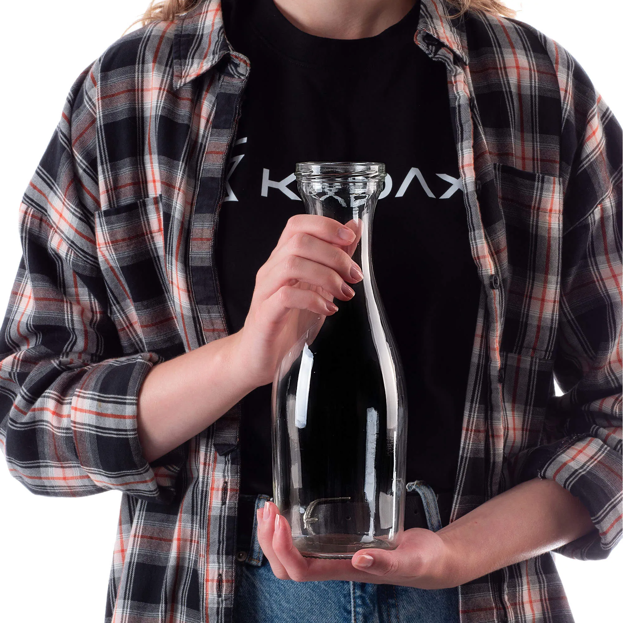 Valli 1 l stiklinis termosas su matiniu juodu dangteliu (1 vnt.).