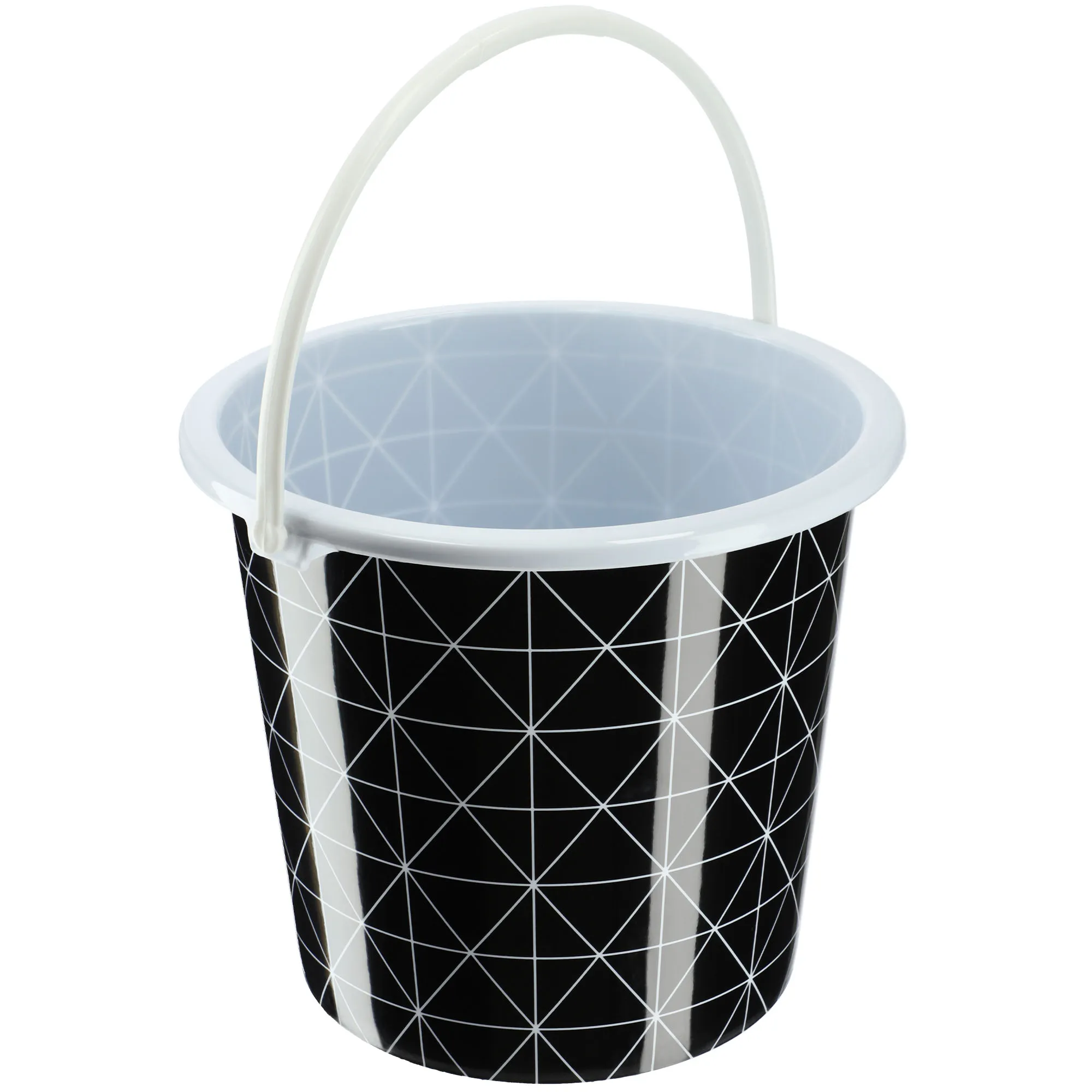 Ars 10 l plastikinis kibiras, juodas su trikampiais