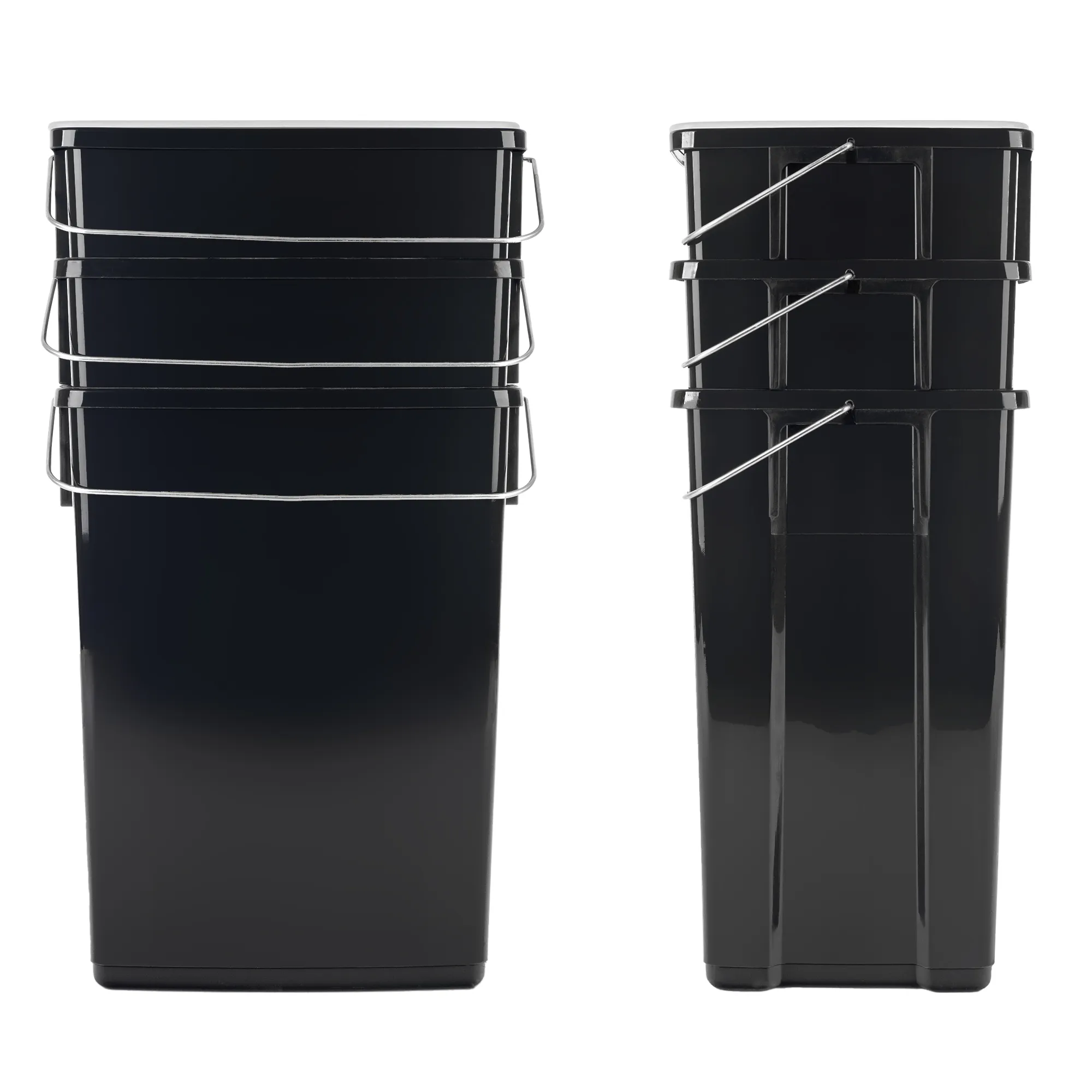 Curver atliekų rūšiavimo konteineriai 2 x 10 l + 6 l, juodi