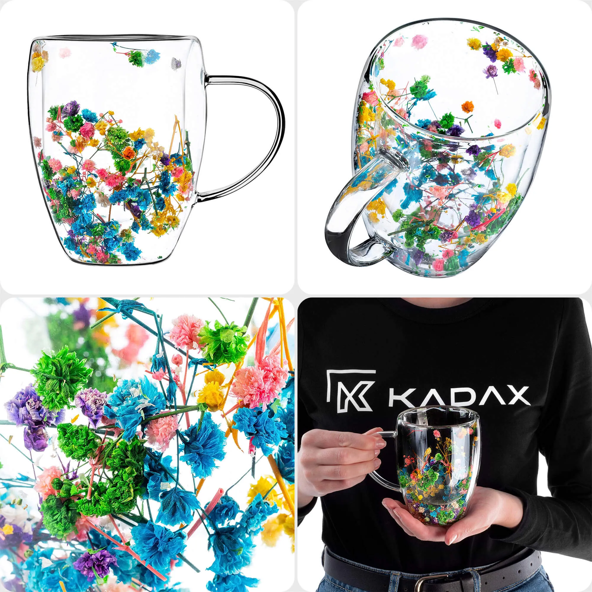 Terminis puodelis su gėlių motyvu „Riga“ 350 ml, daugiaspalvis, 1 vnt.