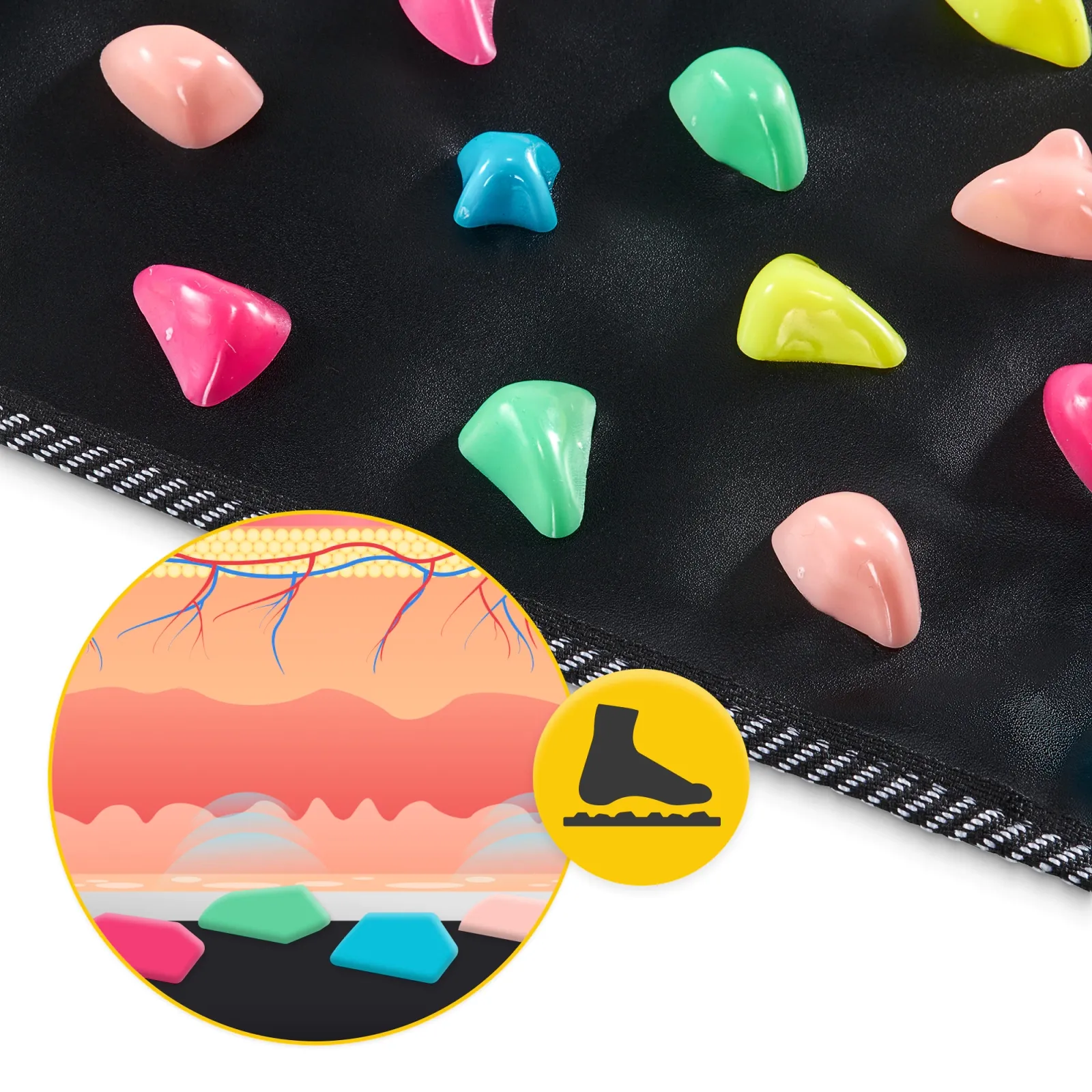 Pėdų masažo kilimėlis su akmenimis 140 x 35 cm