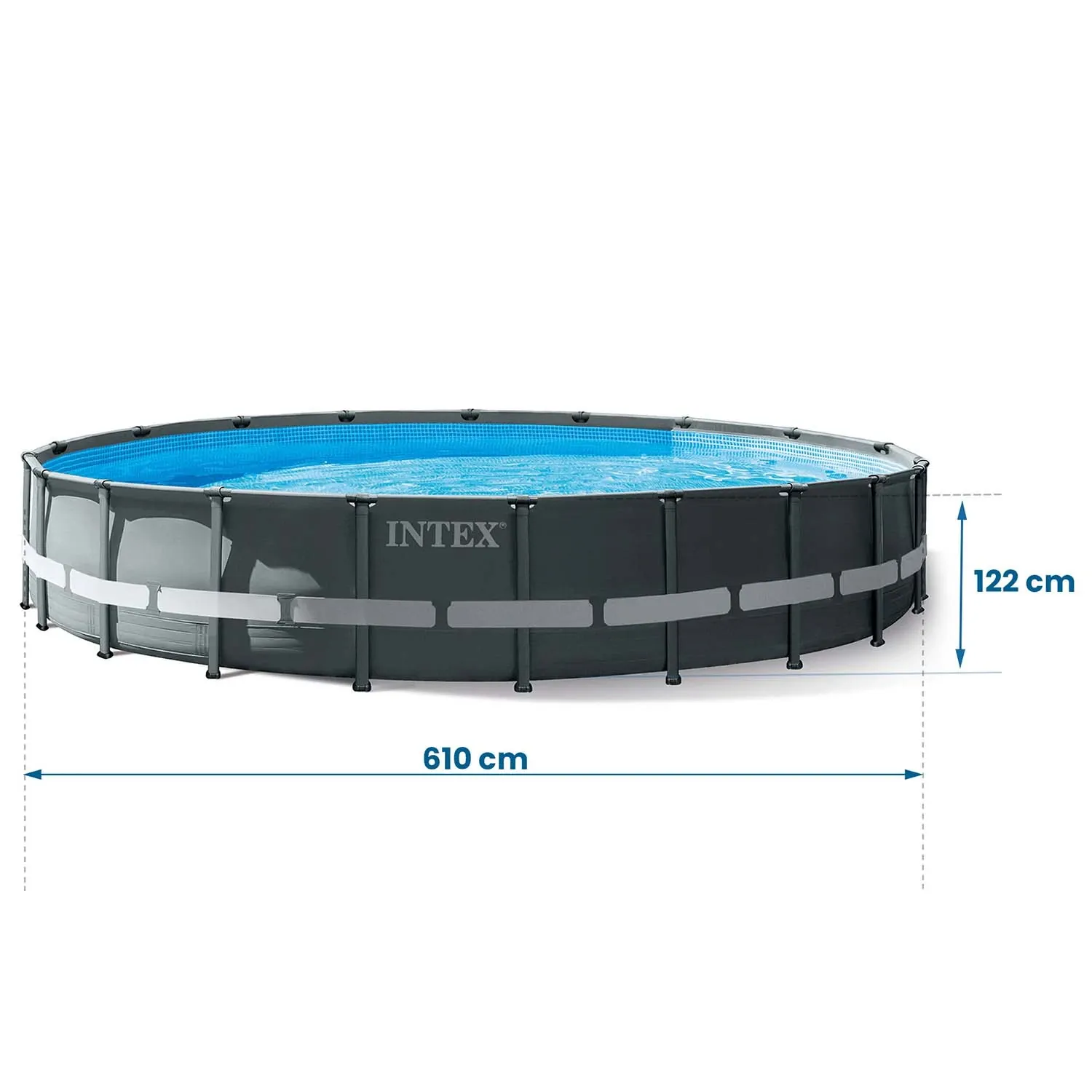 Karkasinis sodo baseinas 610x122cm 20in1 INTEX 26334 + NEMOKAMAS paspirtukas - nuotrauka 1