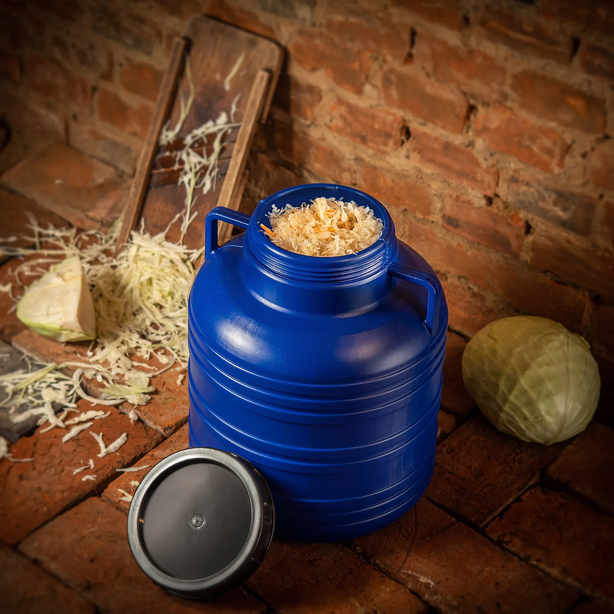 Odda 10 l plastikinė marinavimo statinė, mėlyna