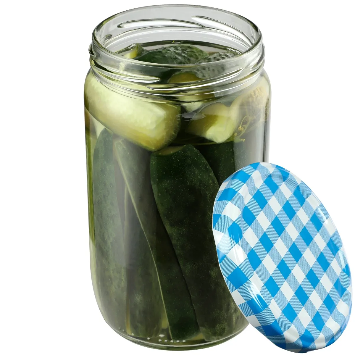 Niva konservavimo stiklainiai 720 ml, 48 vnt., 82 mm + mėlyni tinklelio dangteliai