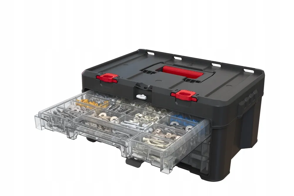 Keter Stack ‘N’ Roll 37,1 l talpos organizatorių dėžė su 3 organizatoriais