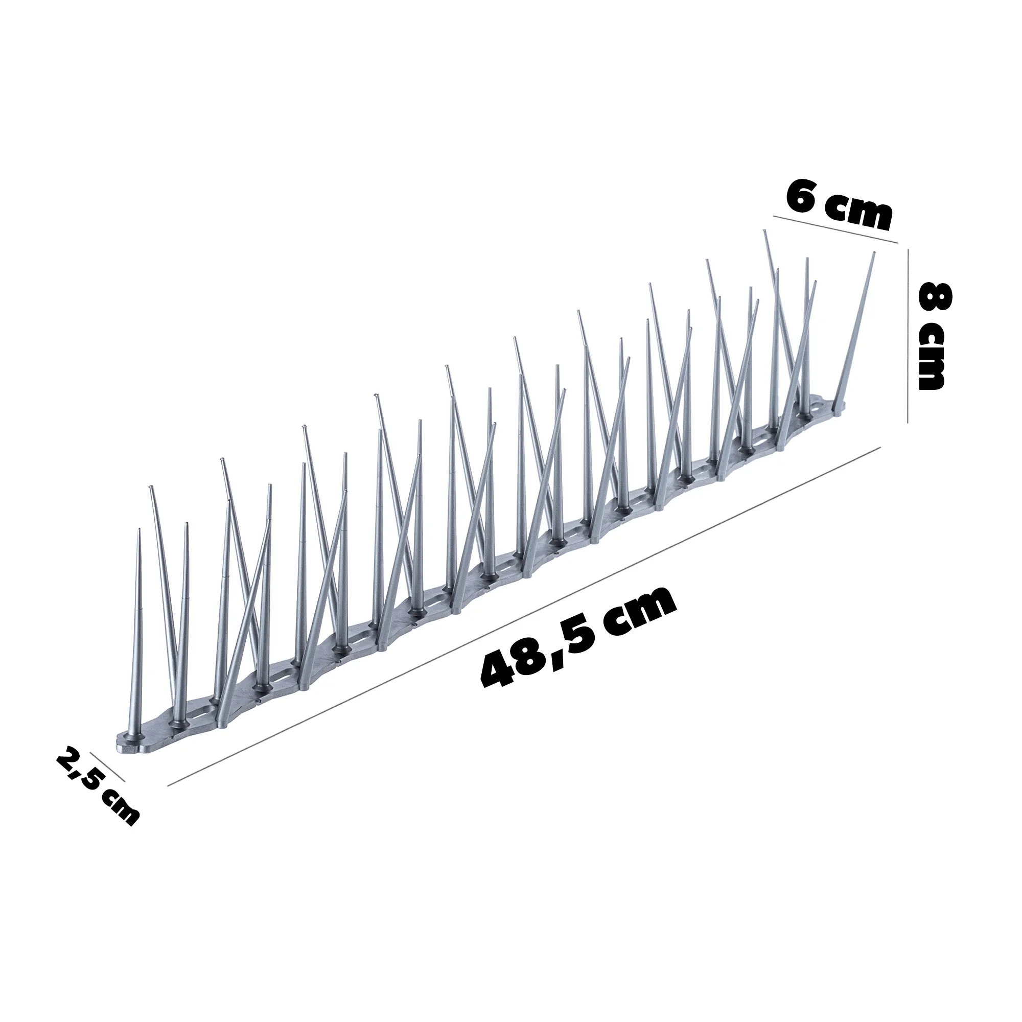 „Dierre“ paukščių atbaidymo spygliai, sidabriniai, 50 vnt.