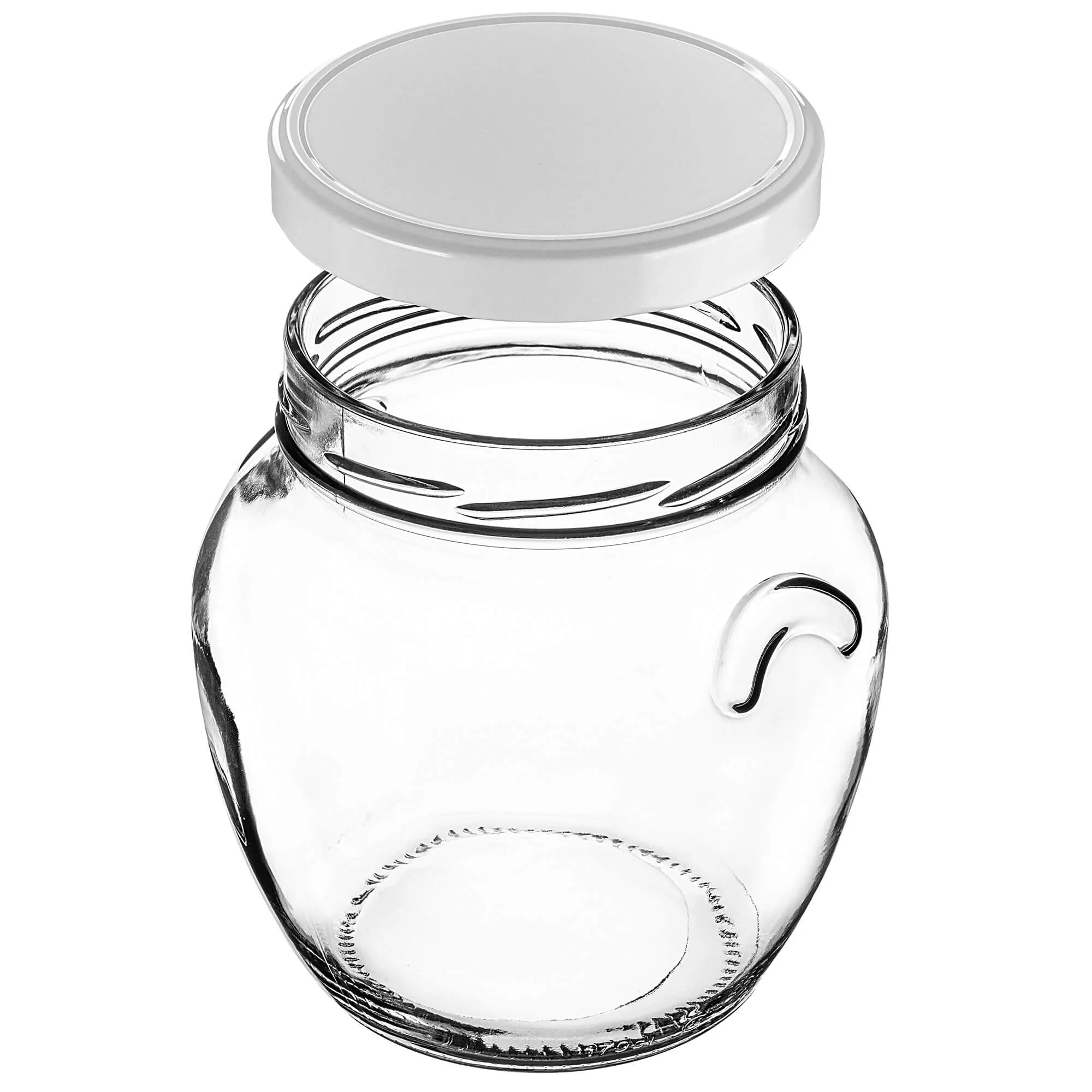 „Sassa“ konservavimo stiklainiai, 1700 ml, 4 vnt., 110 mm, + balti dangteliai