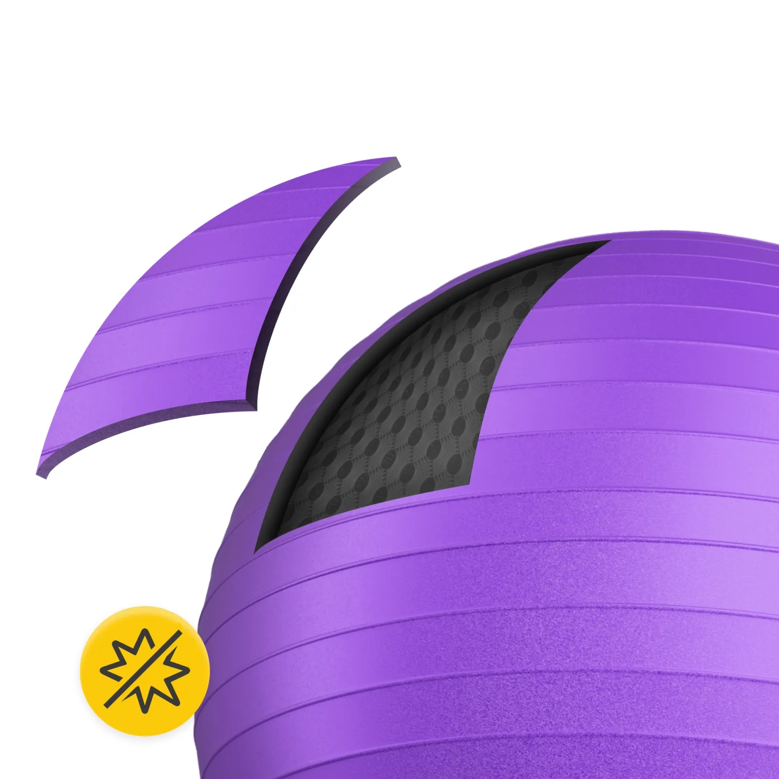 Pripučiamas gimnastikos kamuolys 75 cm violetinis