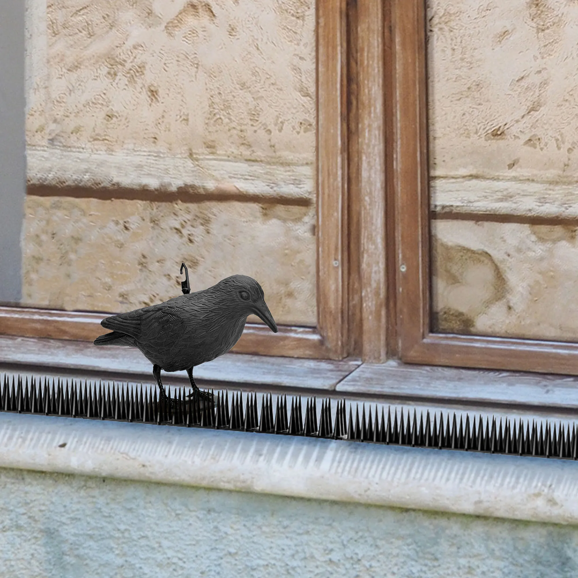 Plastikiniai paukščių spygliai 6 vnt., juodi + varnos formos
