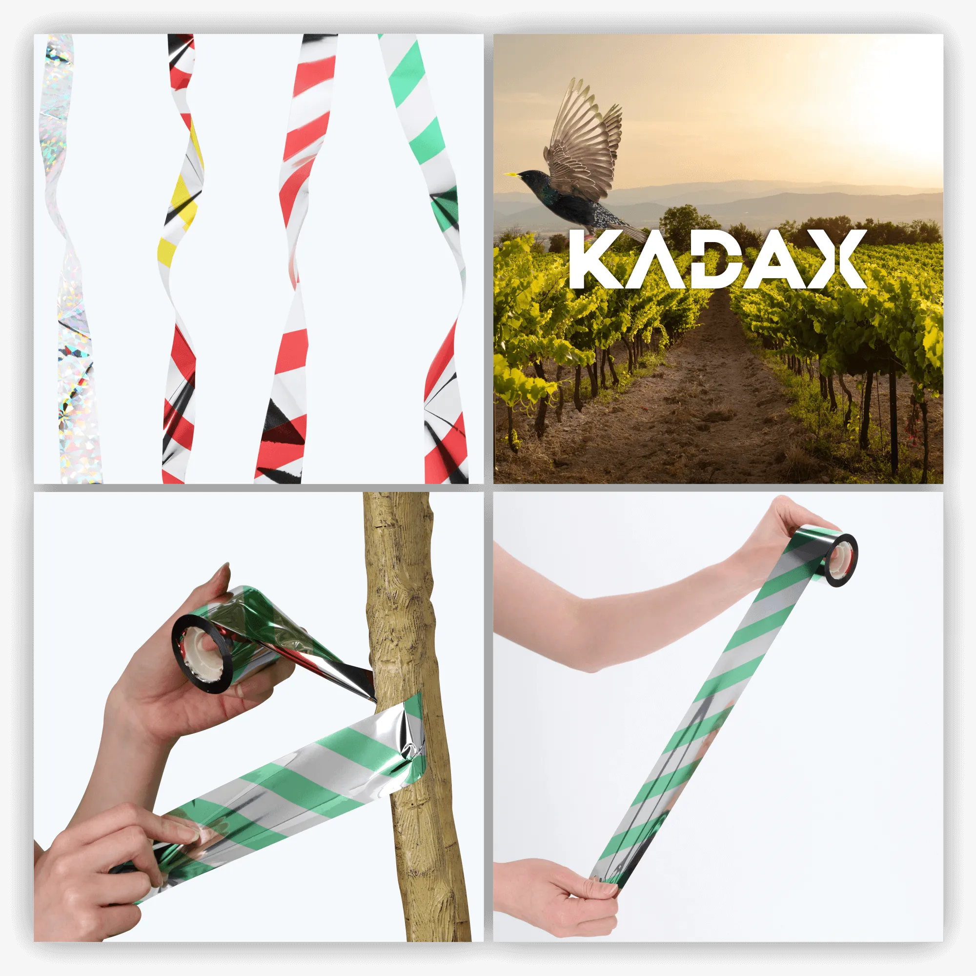 Šviesą atspindinti juosta nuo paukščių 4,8 cm x 50 m, žalia