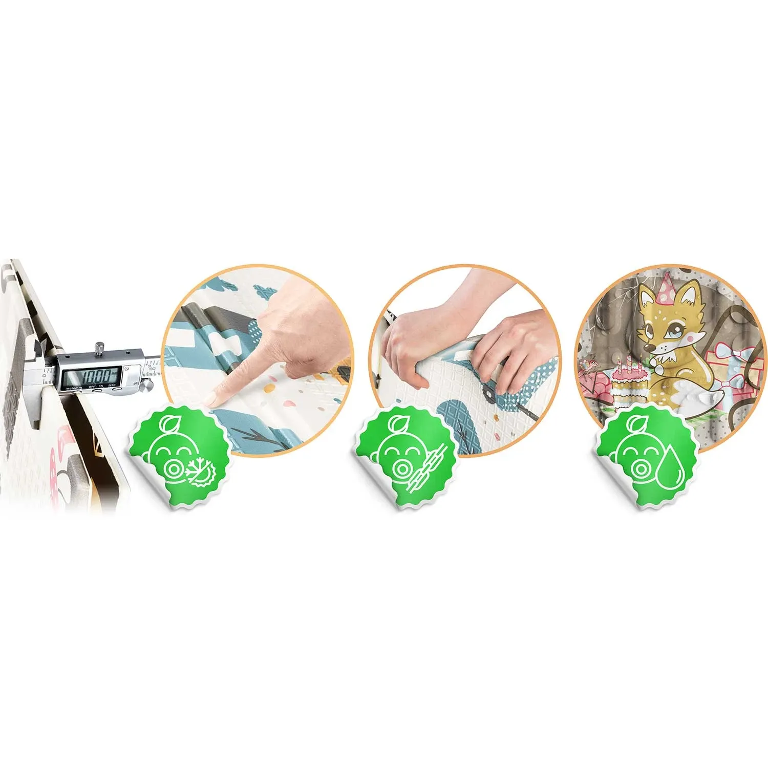 Sulankstomas putplasčio kilimėlis 200 x 180 x 1 cm Nukido NK-340 antžeminis traukinys - nuotrauka 1