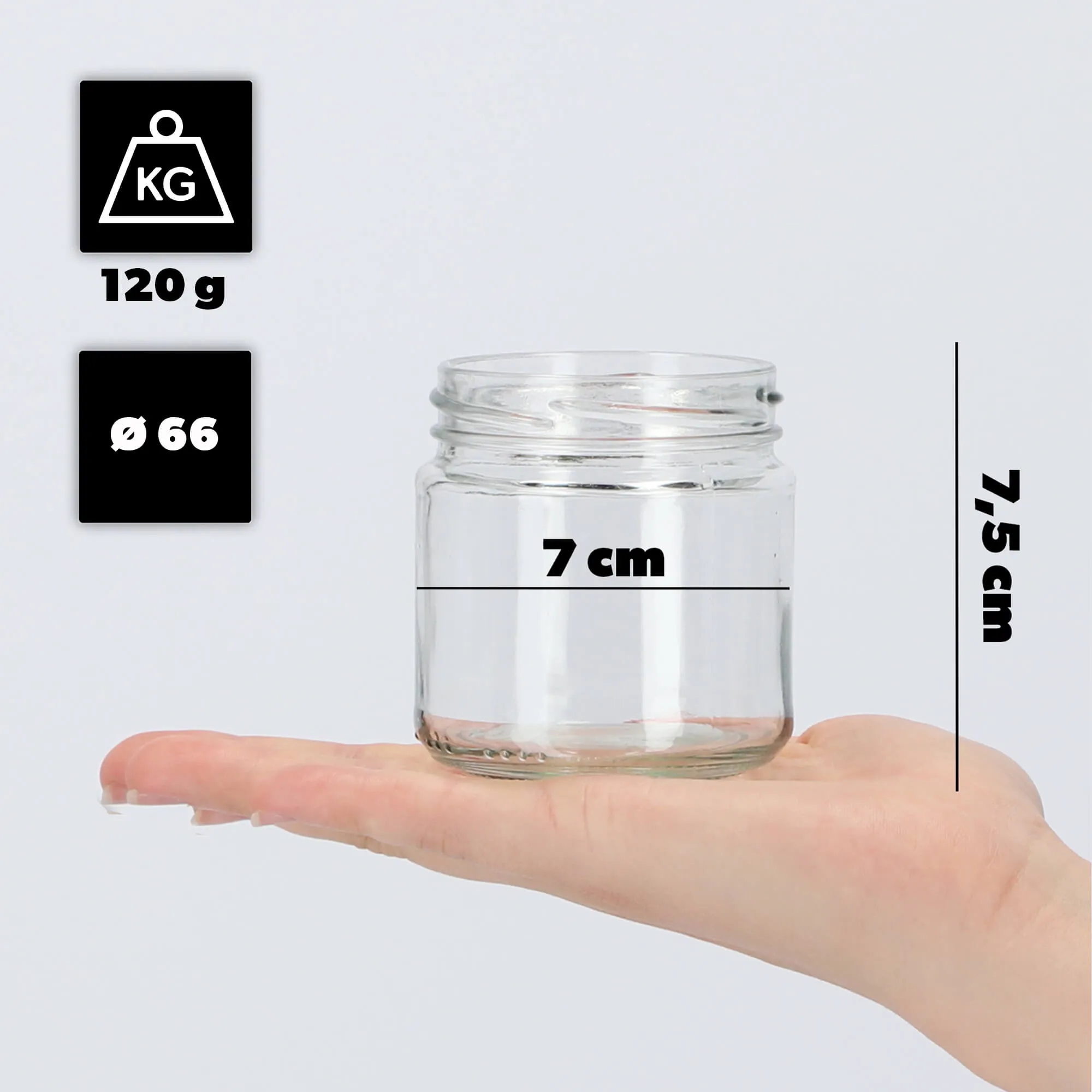 Lerma konservavimo stiklainiai 200 ml 20 vnt. 66 mm + dangteliai „Mėlyni deimantai“