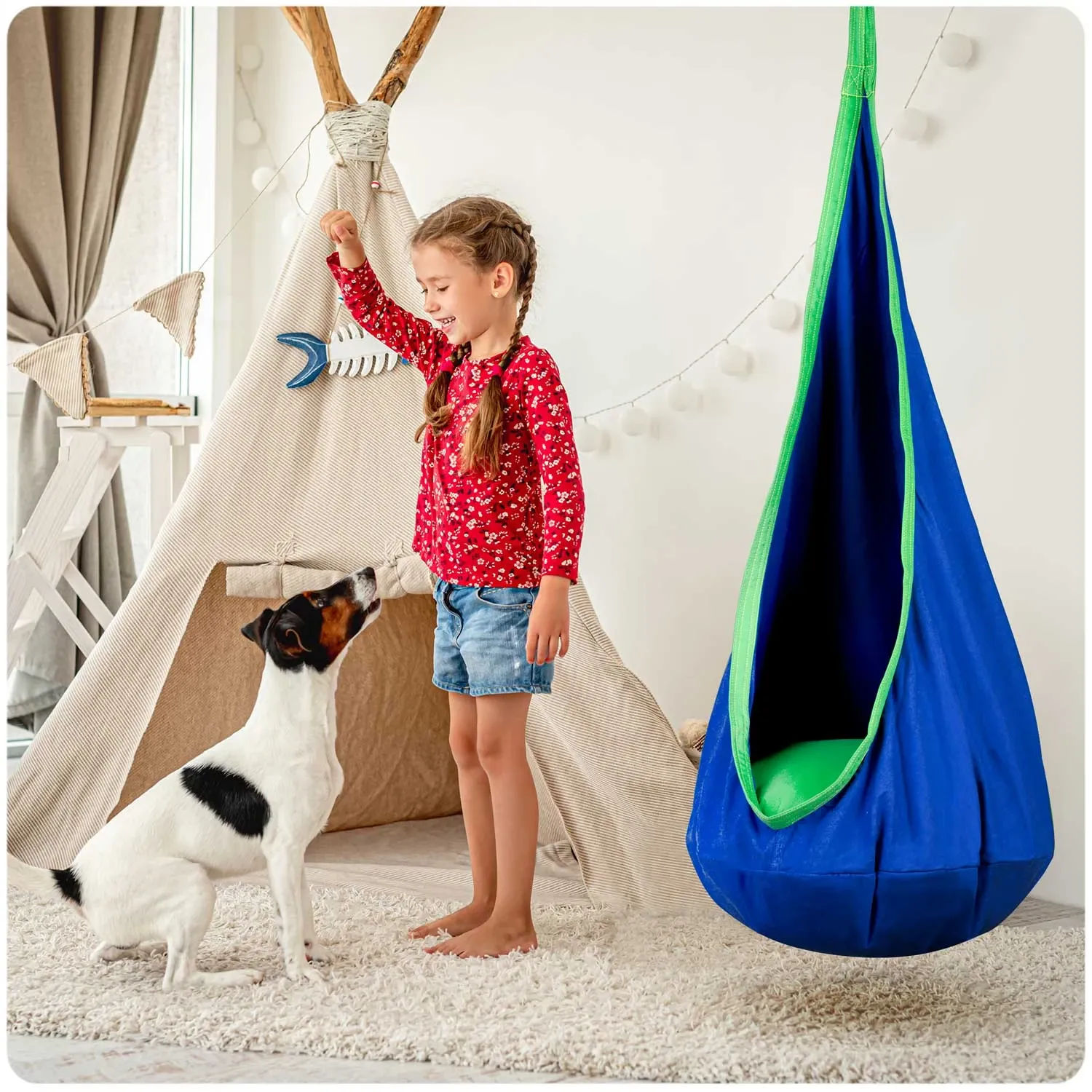 „Cocoon“ pakabinama kėdė „Neo-Sport“ mėlyna - nuotrauka 1