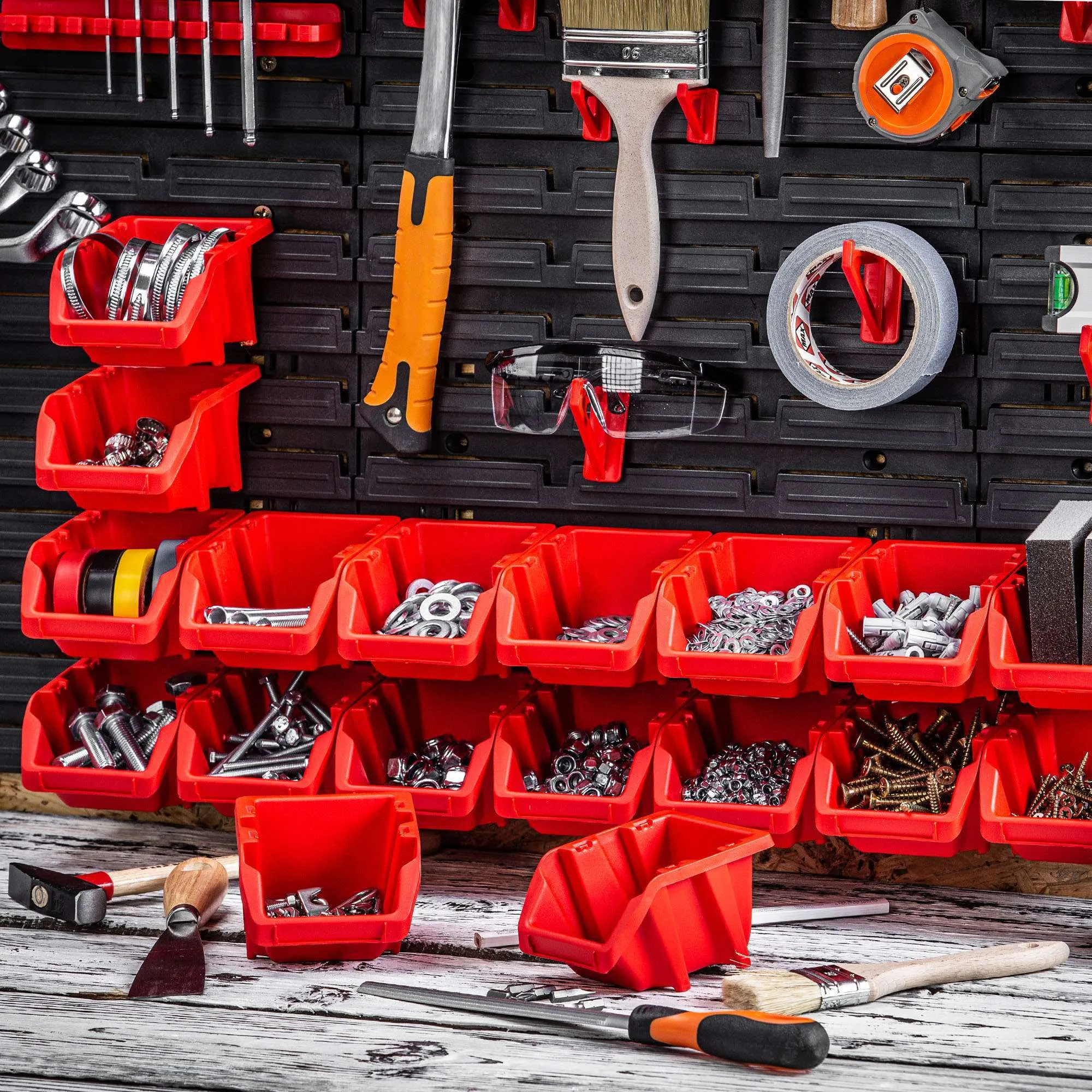 Falster dirbtuvių padėklas 27x24cm, raudonas, 10 vnt.