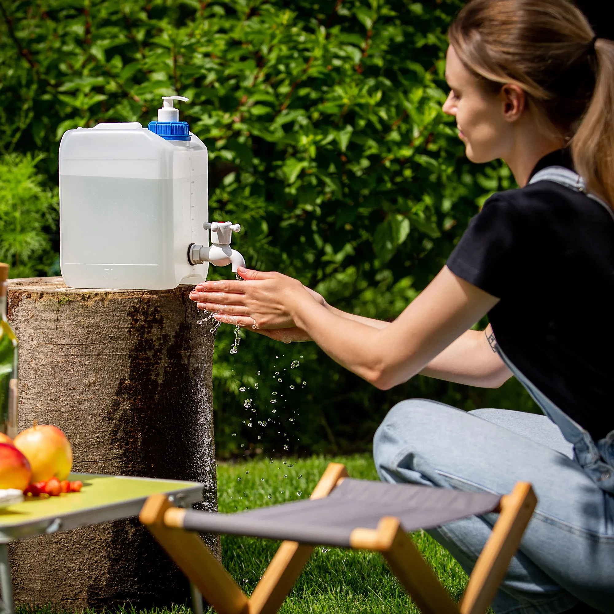 Porti turistinė kriauklė su muilo dozatoriumi 5 l