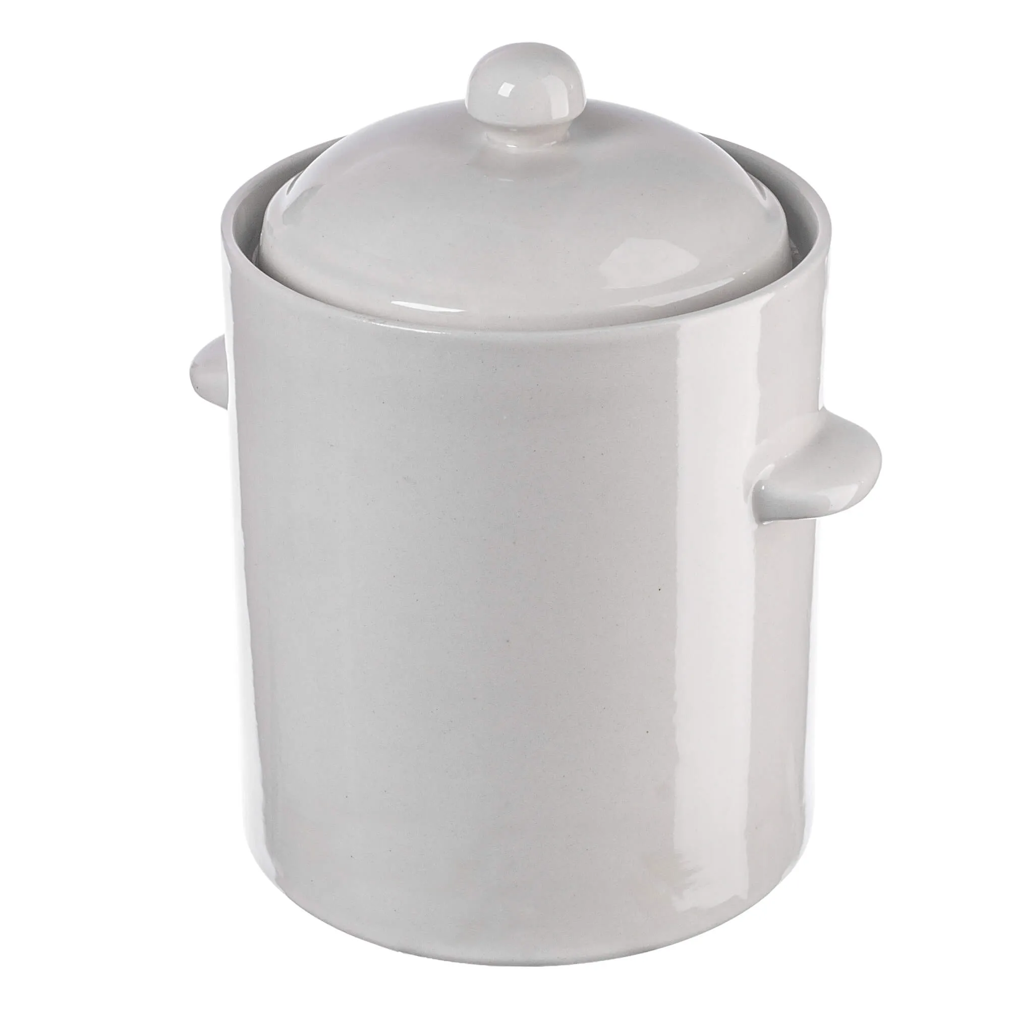 Athena 10 l sandarus keraminis puodas su kreminiu dangčiu