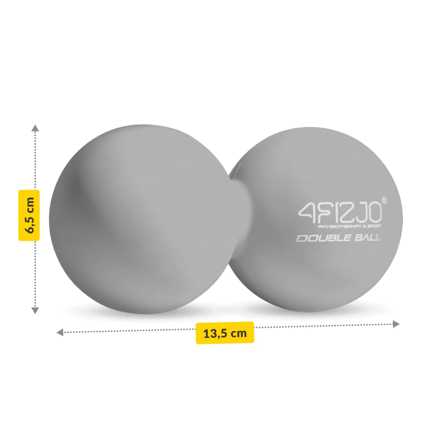 Dvigubas masažo kamuoliukas DOUBLE BALL pilkas
