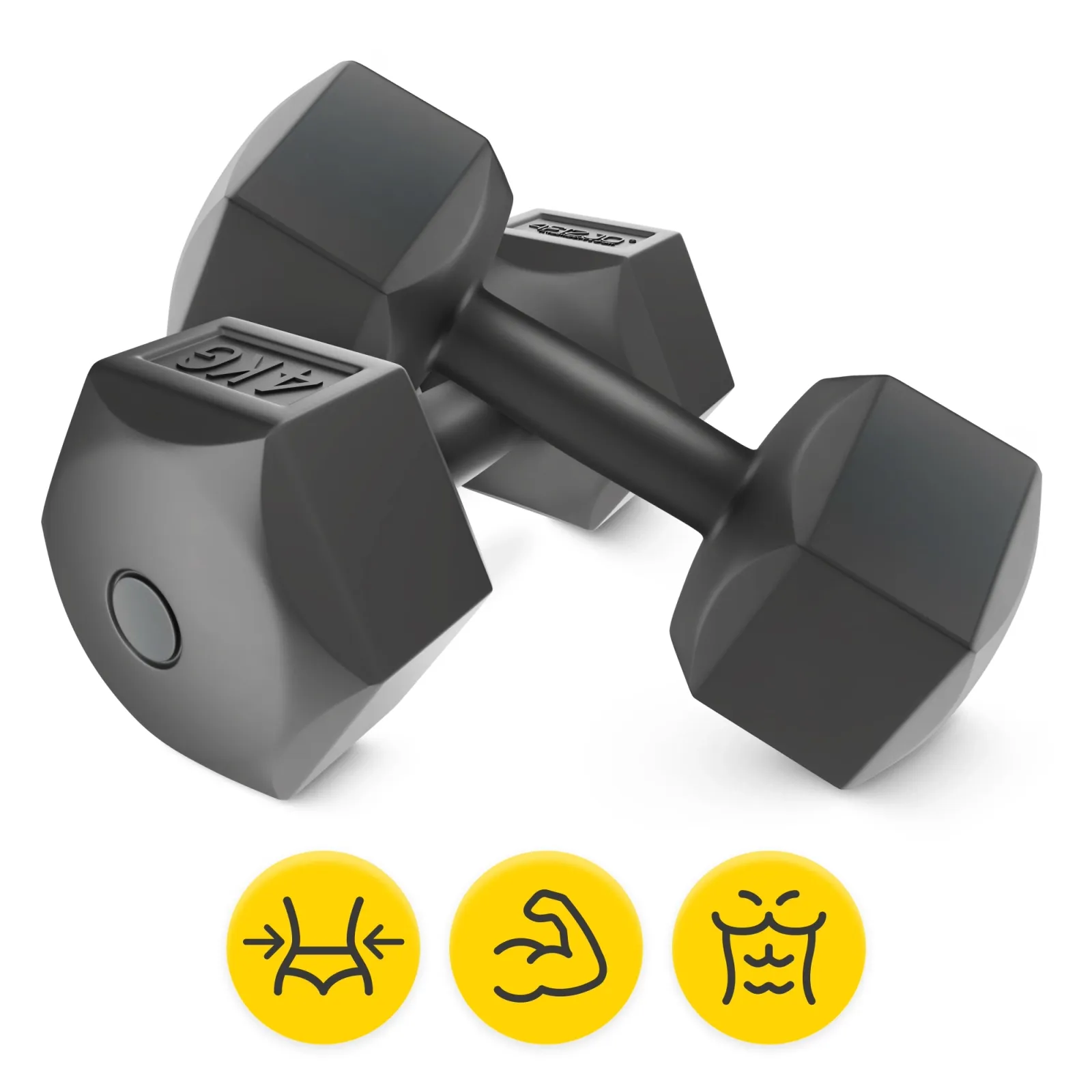 Bituminiai hanteliai pratimams 2 x 4 kg