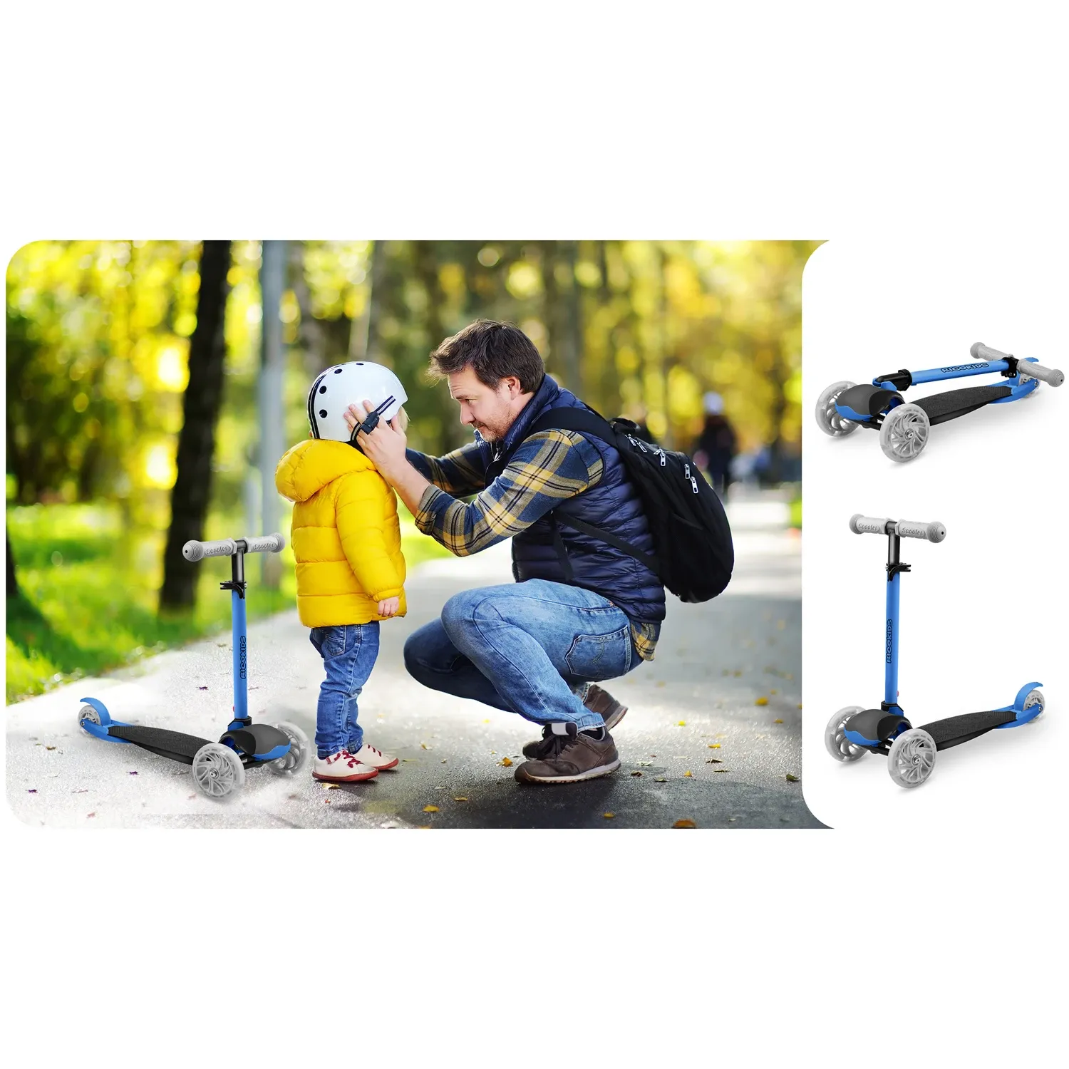 „Ricokids Loco“ triratis paspirtukas – mėlynas - nuotrauka 1